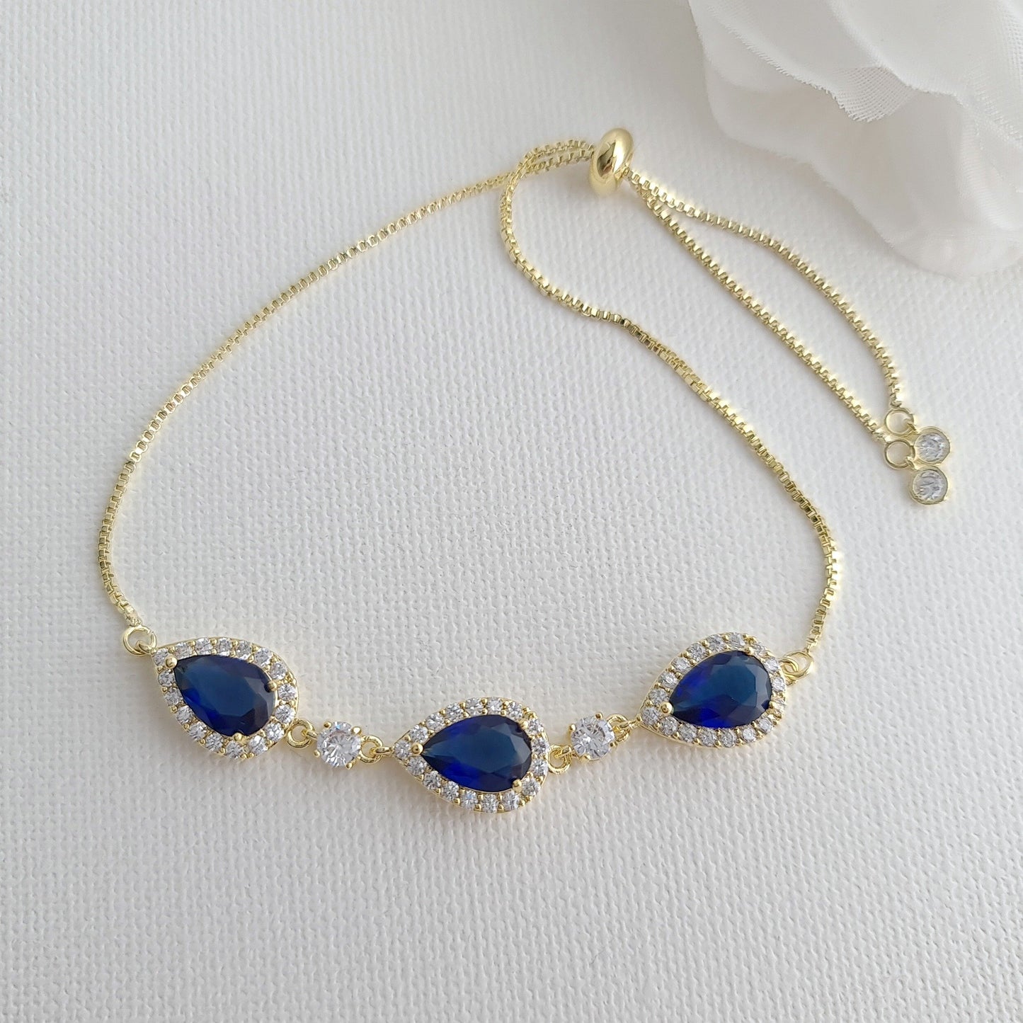Blue Wedding Jewelry Set with Rose Gold-Aoi