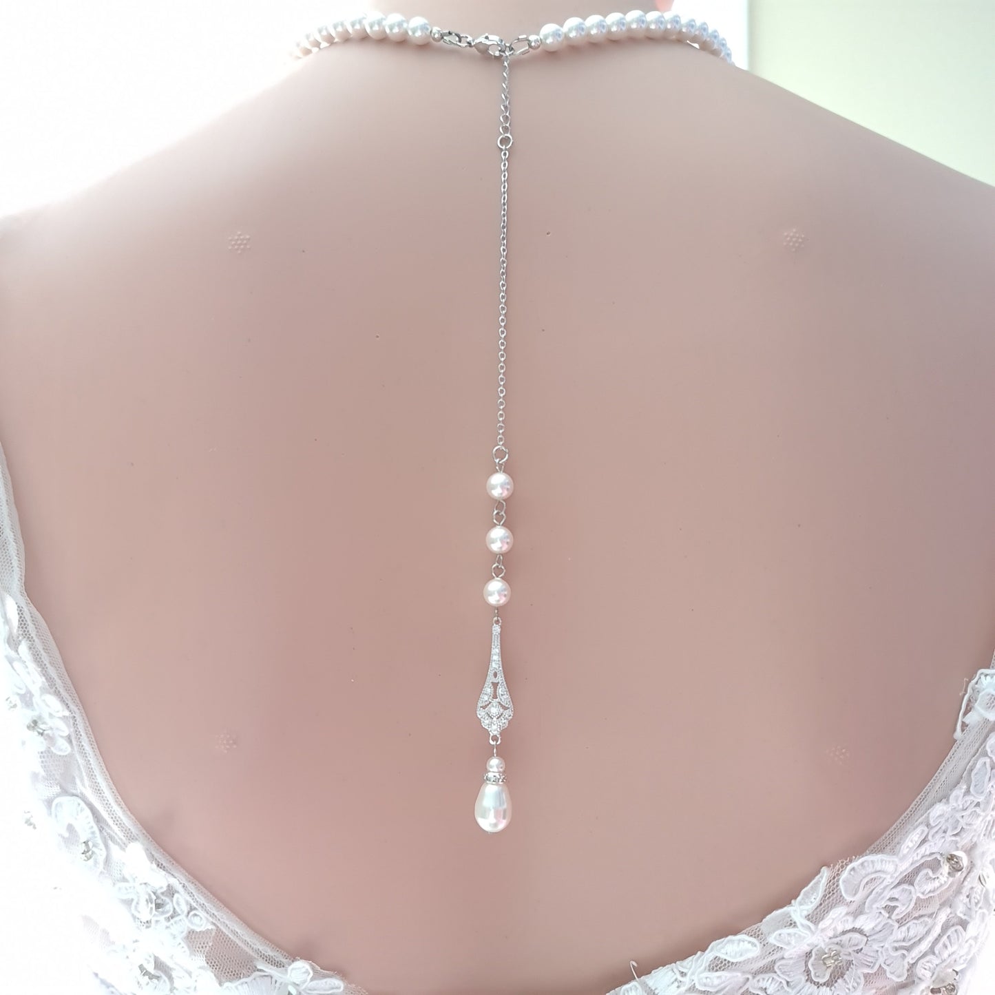 Pearl Backdrop Necklace-Lisa - PoetryDesigns