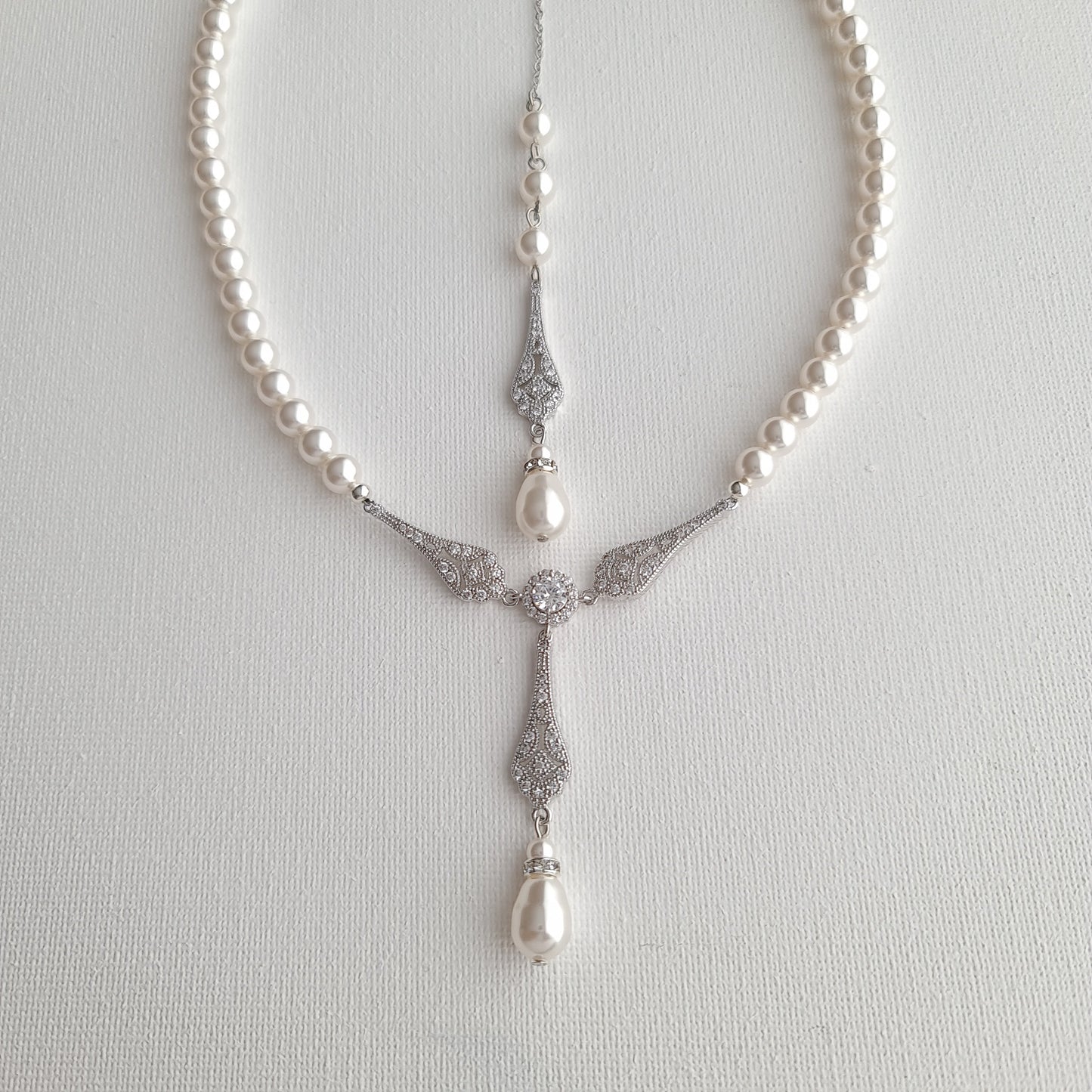 Pearl Backdrop Necklace-Lisa - PoetryDesigns