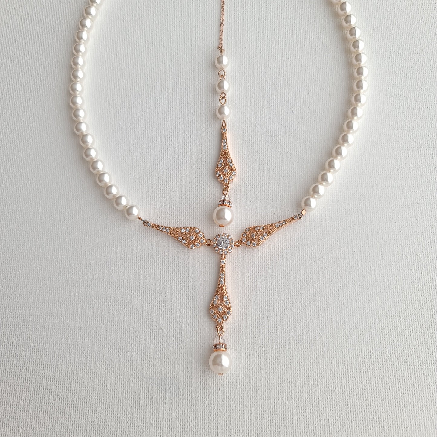 Pearl Backdrop Necklace-Lisa - PoetryDesigns