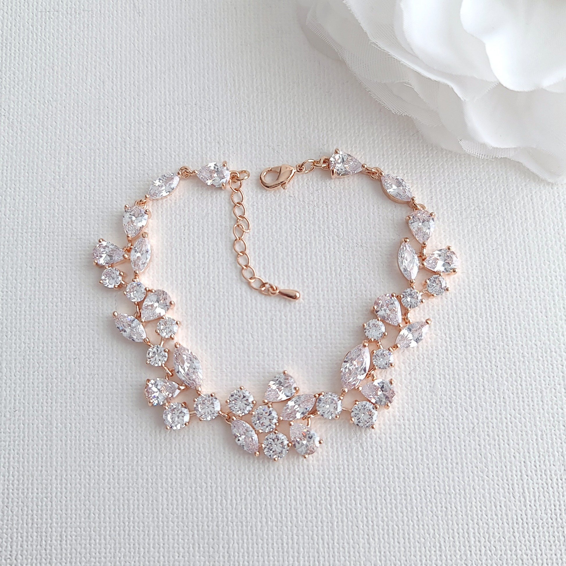 Gold Bracelet for Brides- Nicole - PoetryDesigns