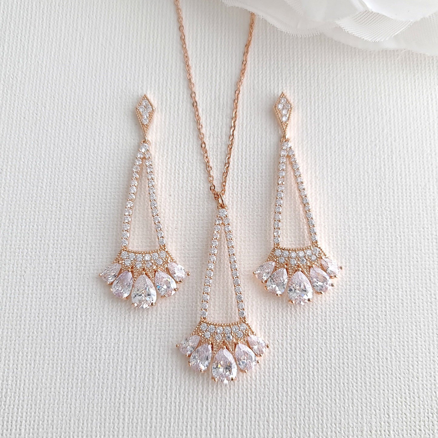 Designer Gold Triangle Drop Earrings -Sydney - PoetryDesigns