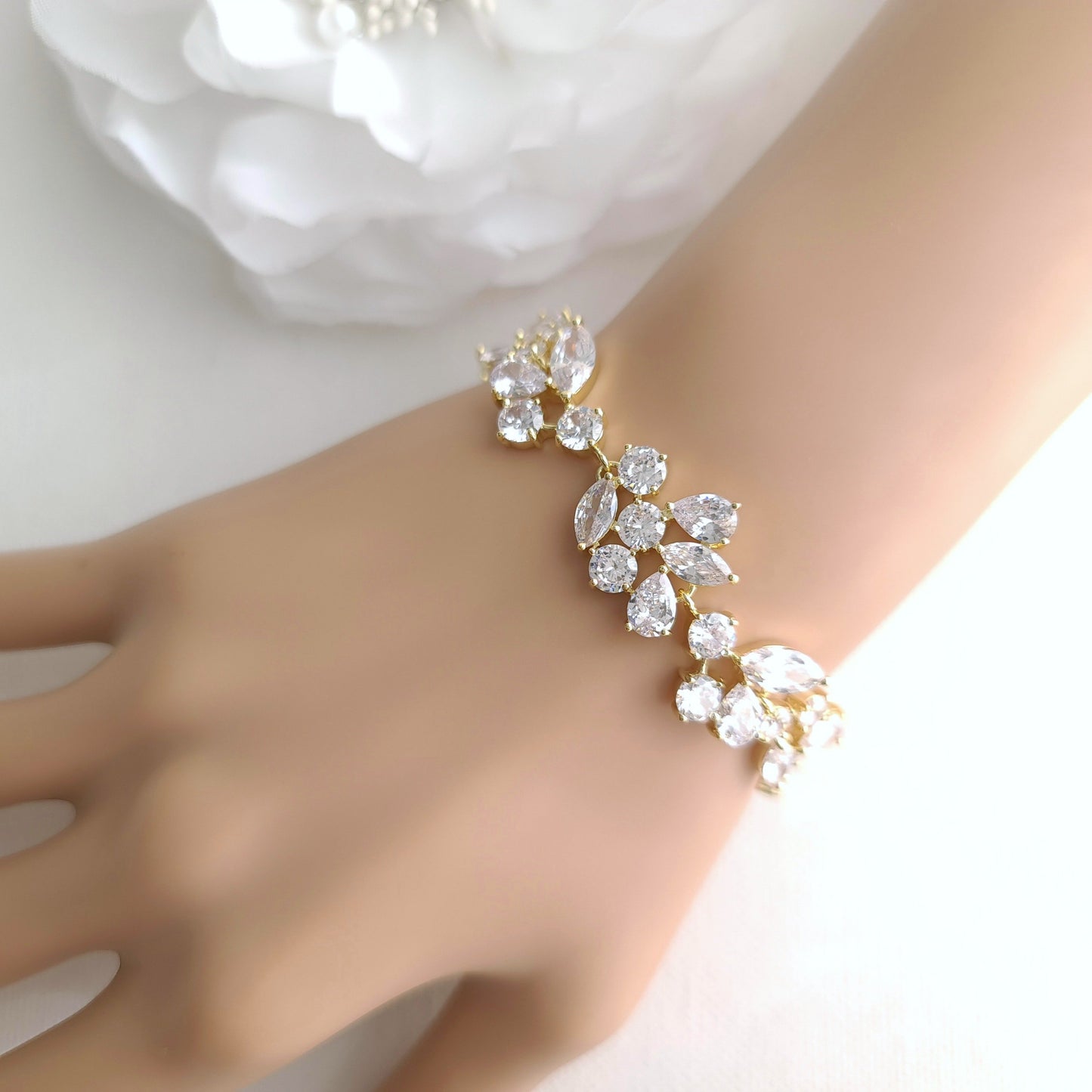 Gold Bracelet for Brides- Nicole - PoetryDesigns