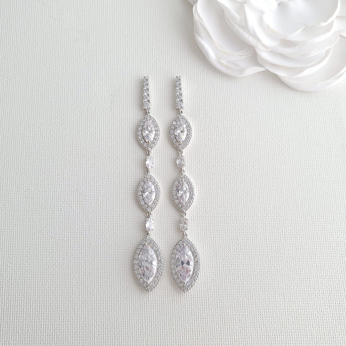 Jewelry Set with Long Drop Earrings and Bracelet- Harriet