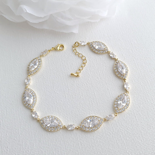 Pulsera de oro de boda para novias-Harriet