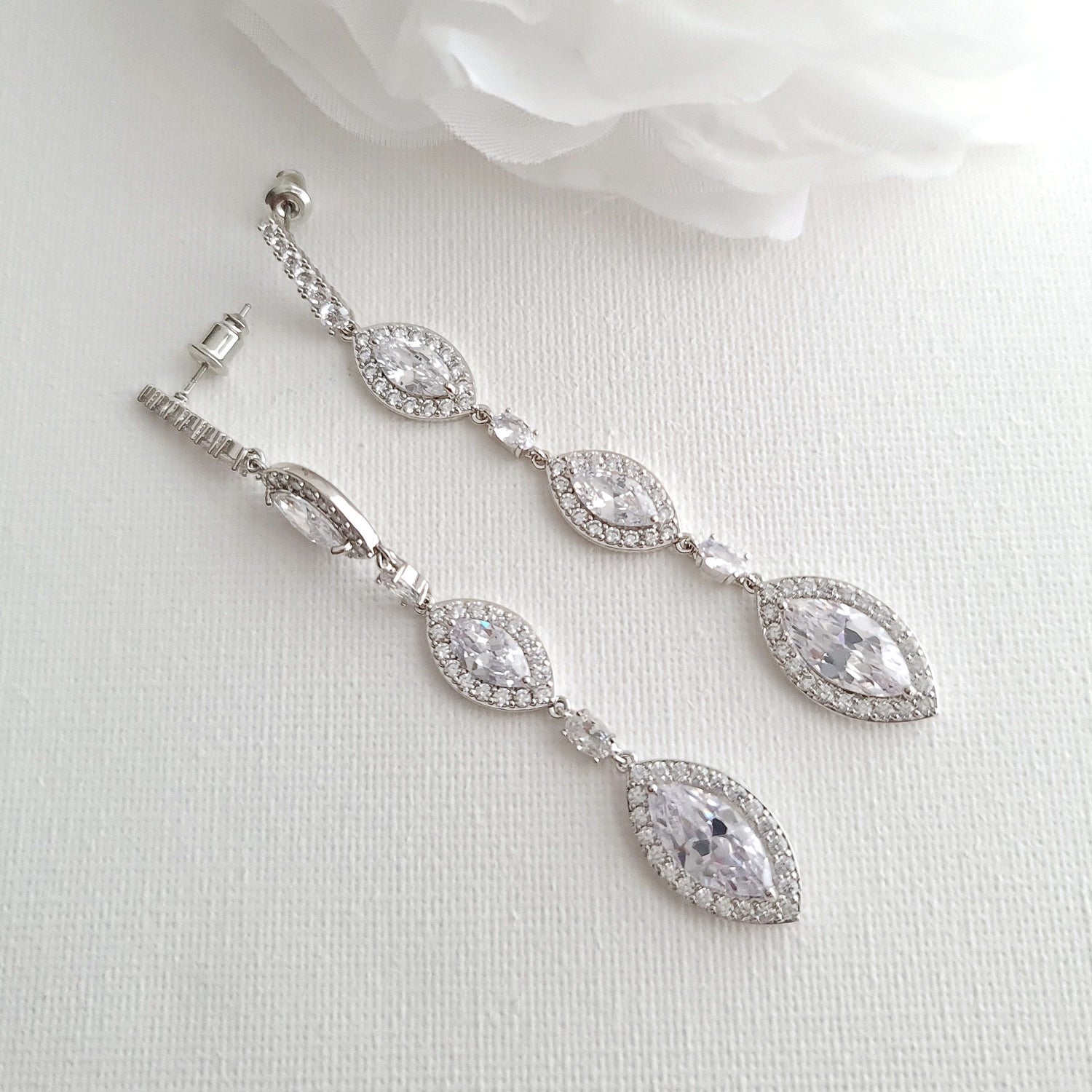 Extra Long Earrings for Wedding and Prom-Poetry Design