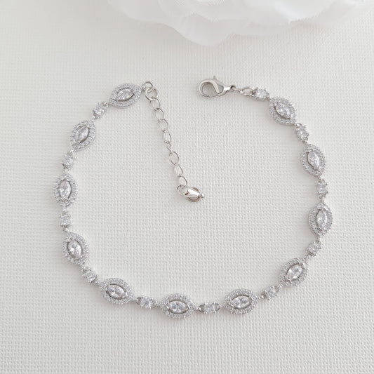 Pulsera Marquesa en Zirconia Cúbica para Novias Abby