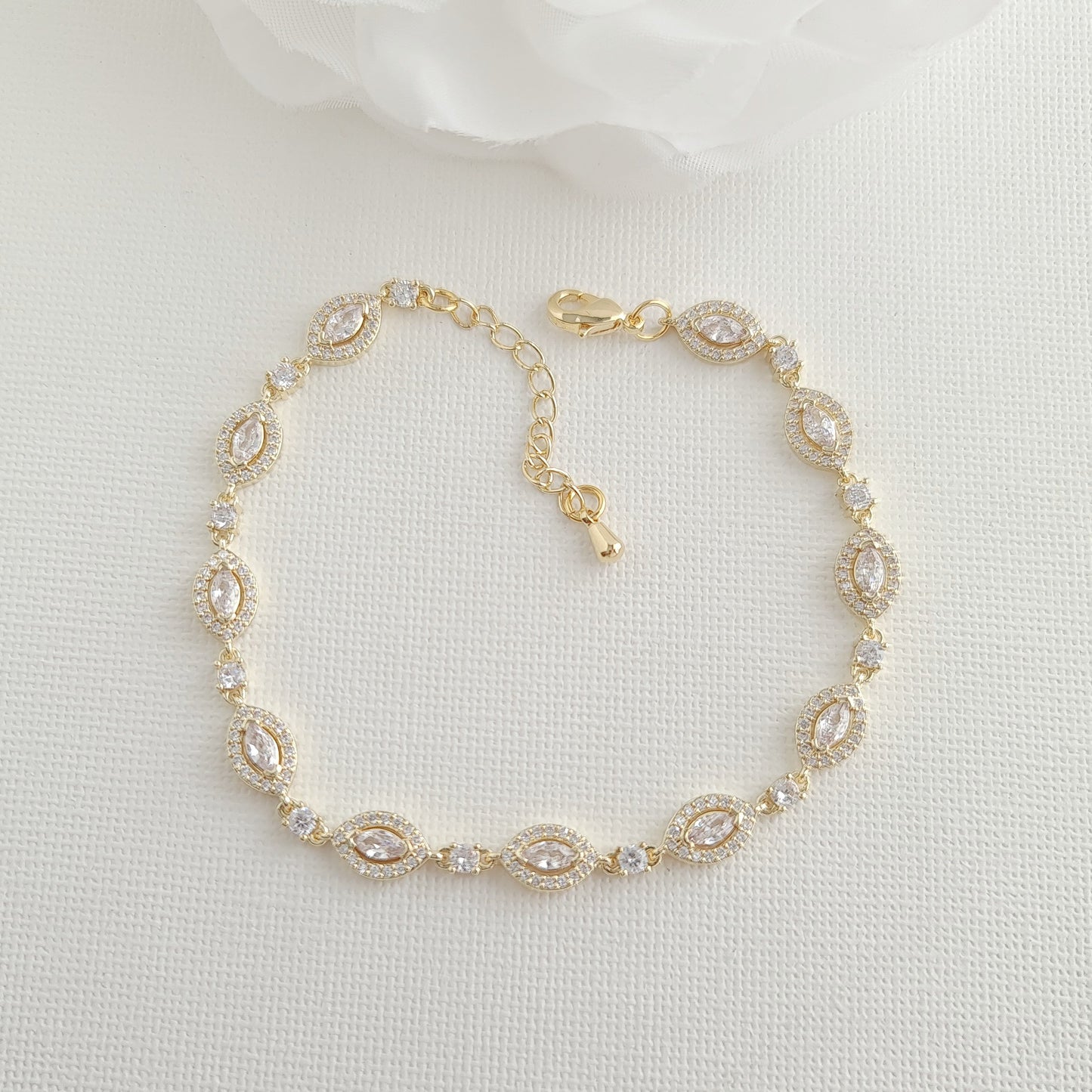 Wedding Gold Bracelet for Bride- Abby