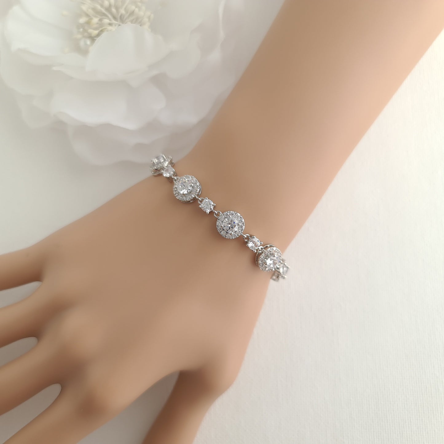 Wedding Day Bracelet for Bride Rose Gold-Reagan