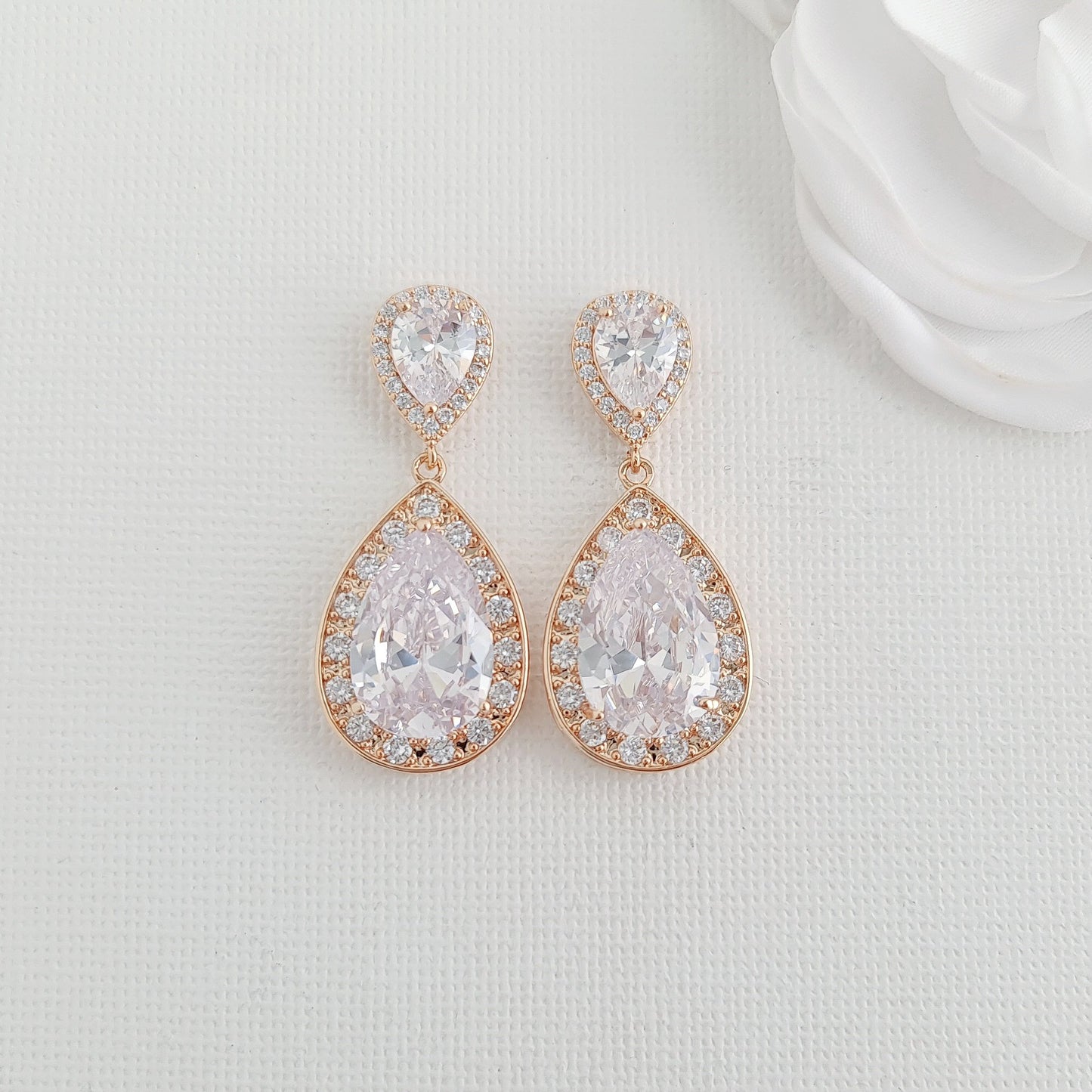 Gold Bridal Earrings-Evelyn