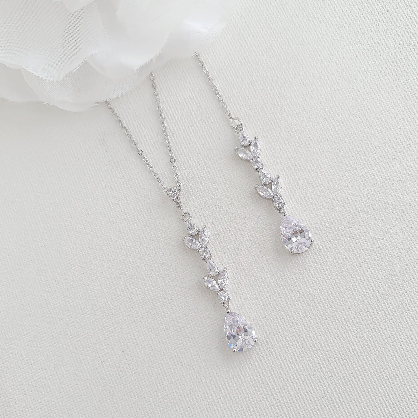 Ensemble de bijoux de mariage simple pour la mariée-Anya