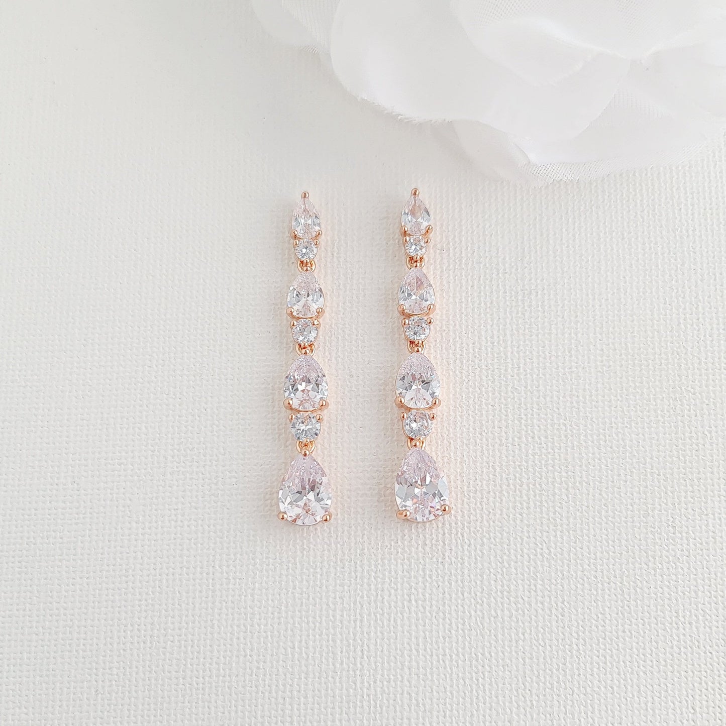 Linear Wedding Earrings-Hazel