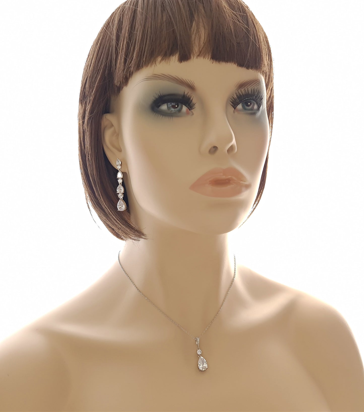 Necklace and Earring Set for Wedding in Rose Gold-Hazel