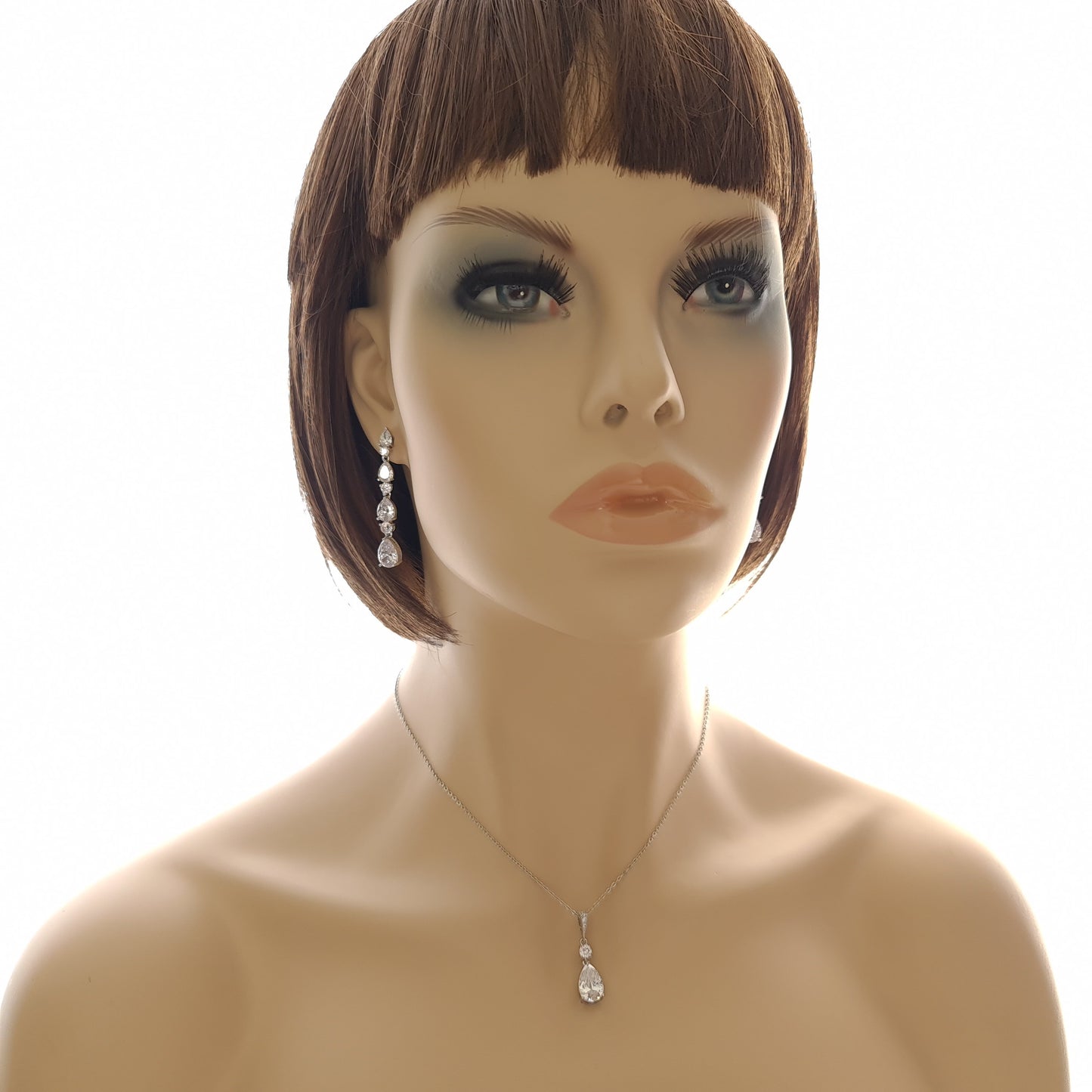 Necklace and Earring Set for Wedding in Rose Gold-Hazel