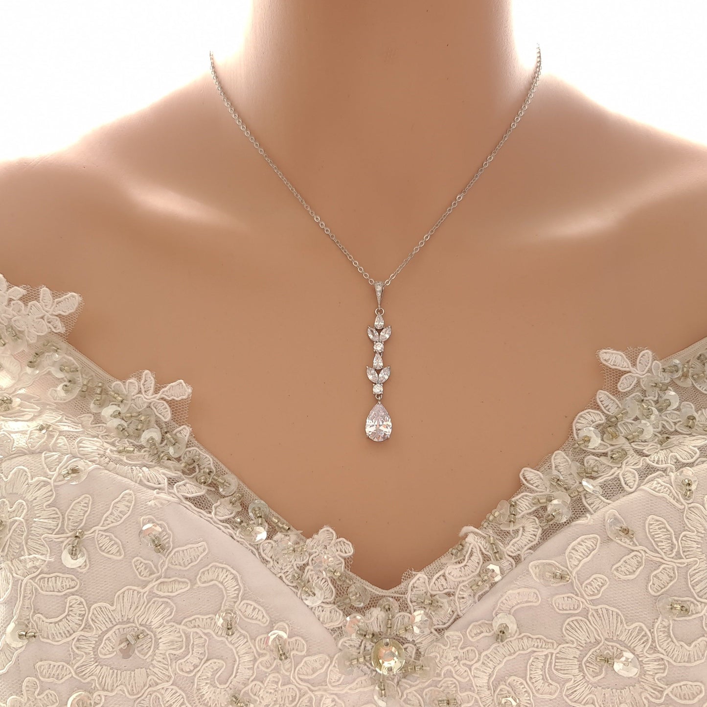 Ensemble de bijoux de mariage simple pour la mariée-Anya