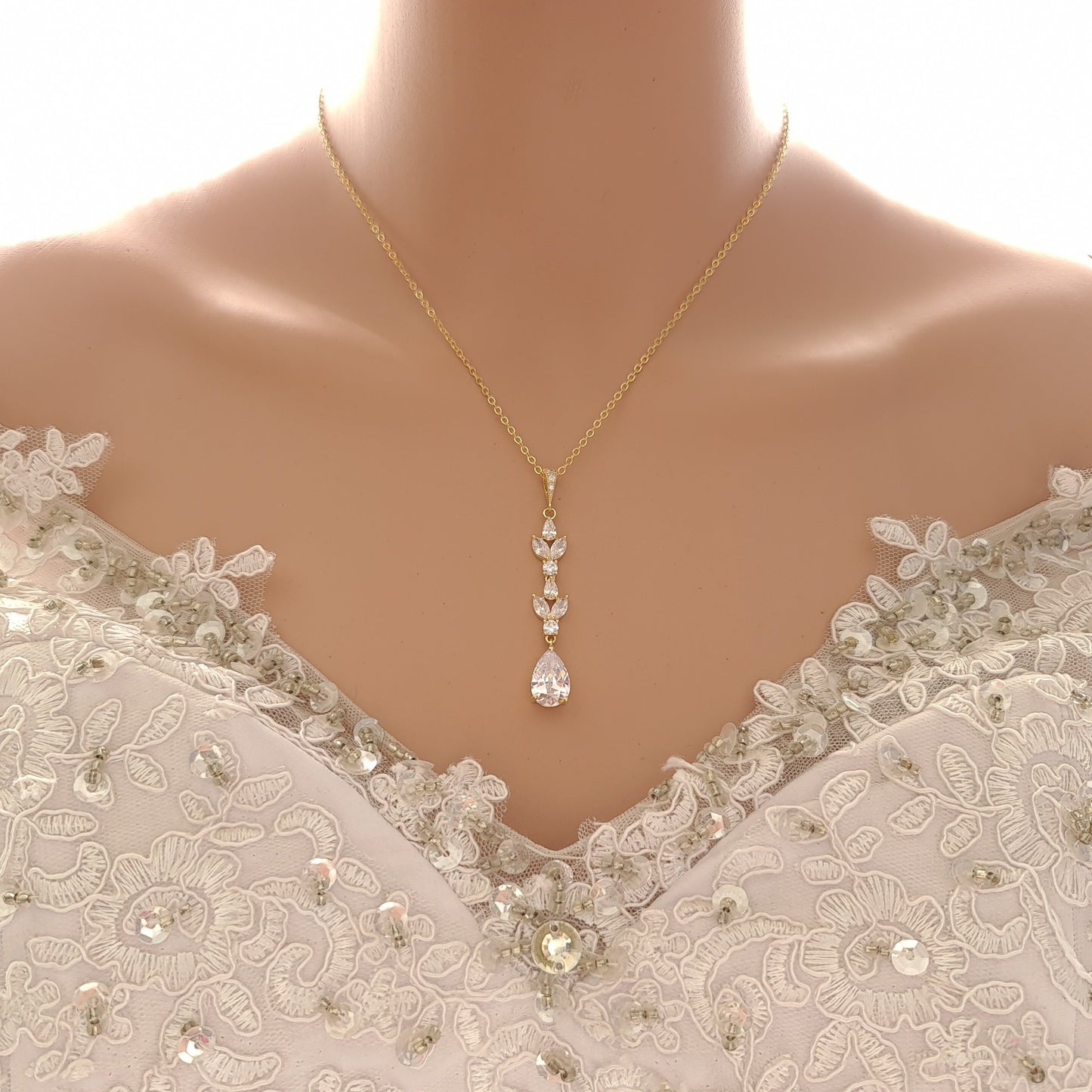 Ensemble de bijoux de mariage simple pour la mariée-Anya