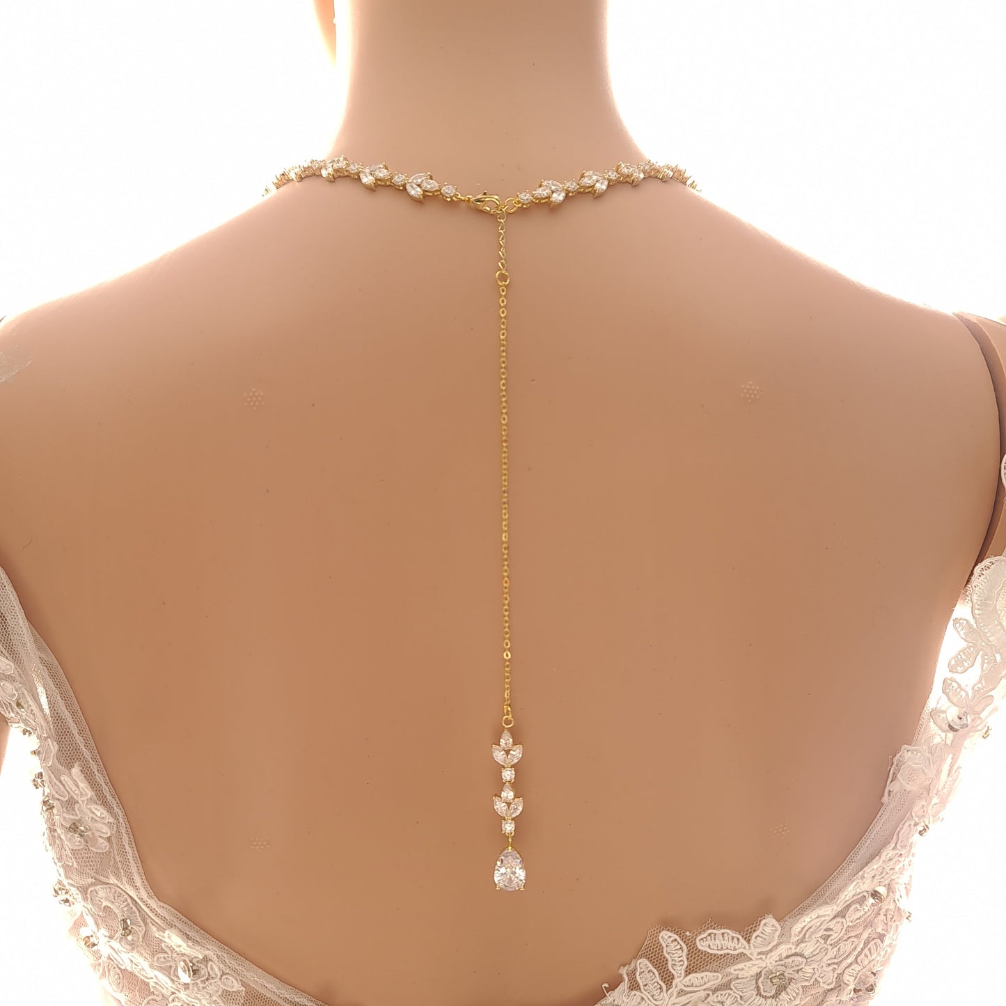 Collier de mariage de déclaration avec ou sans toile de fond-Anya