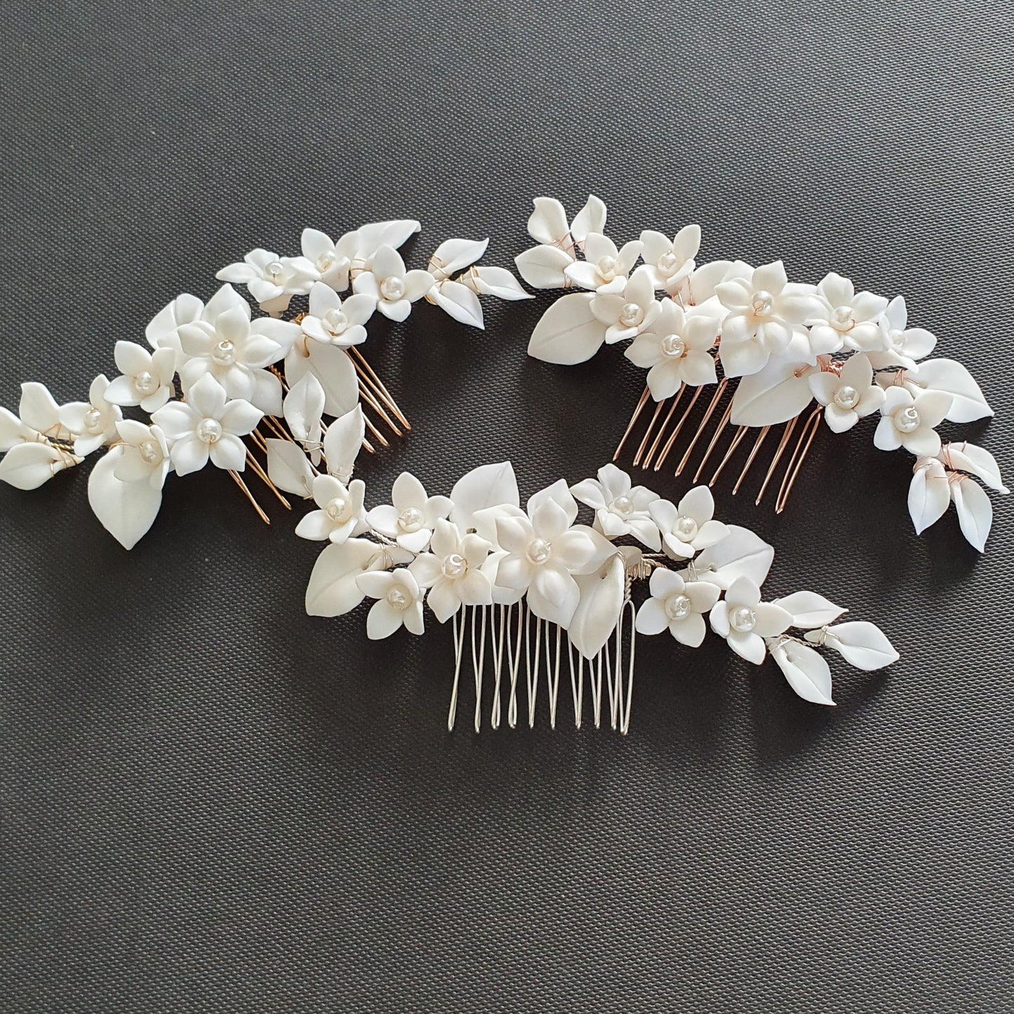 Flower Hair Comb for Brides-Snow Drops