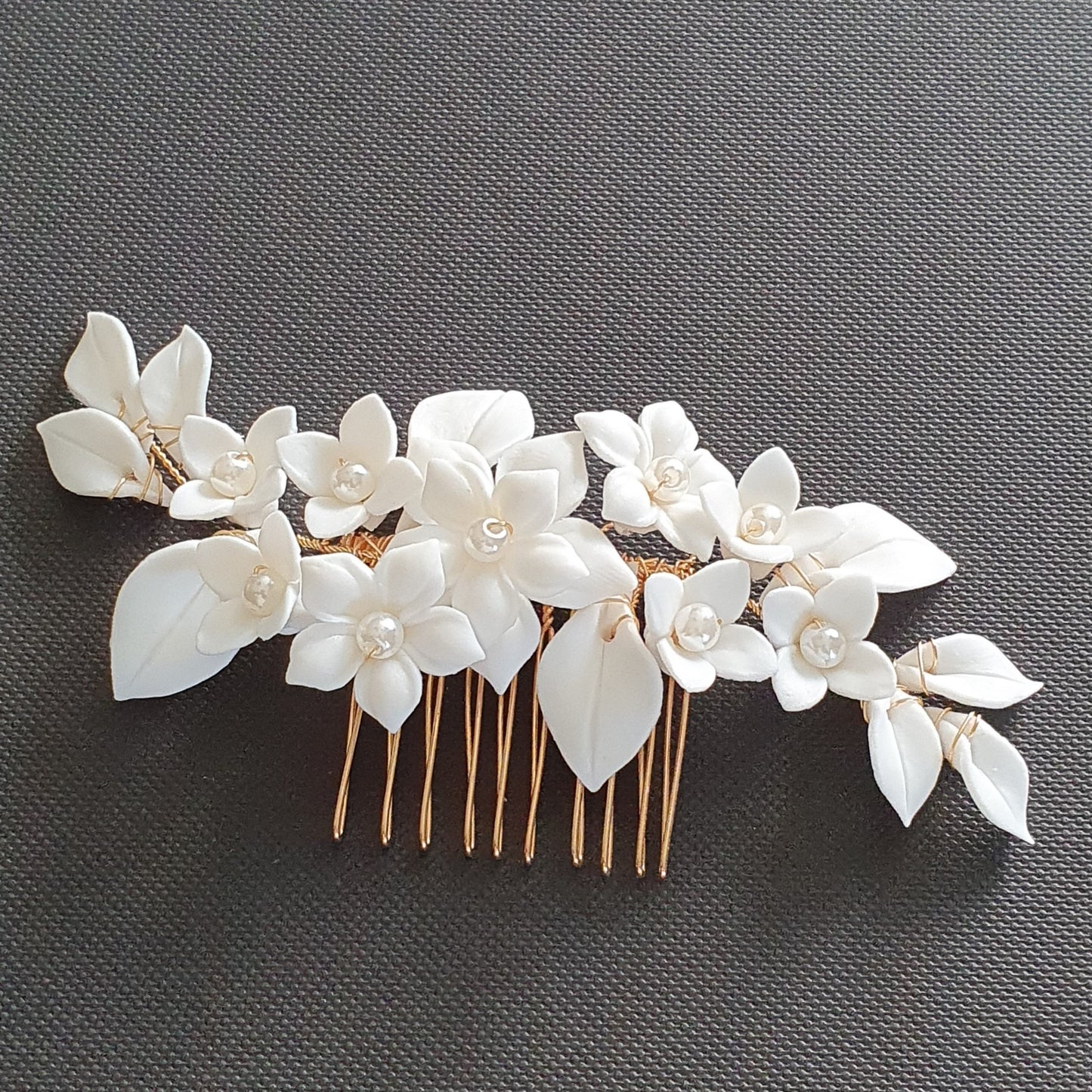 Flower Hair Comb for Brides-Snow Drops