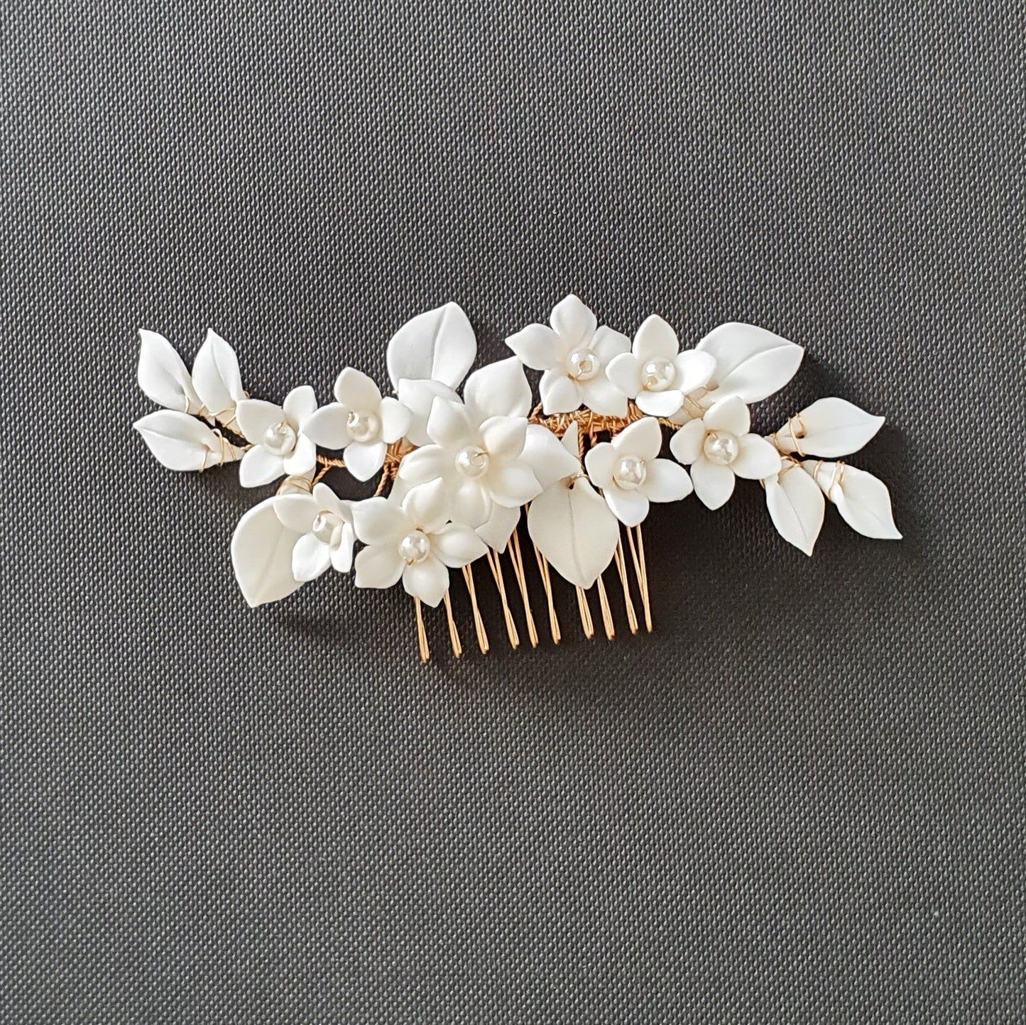 Flower Hair Comb for Brides-Snow Drops