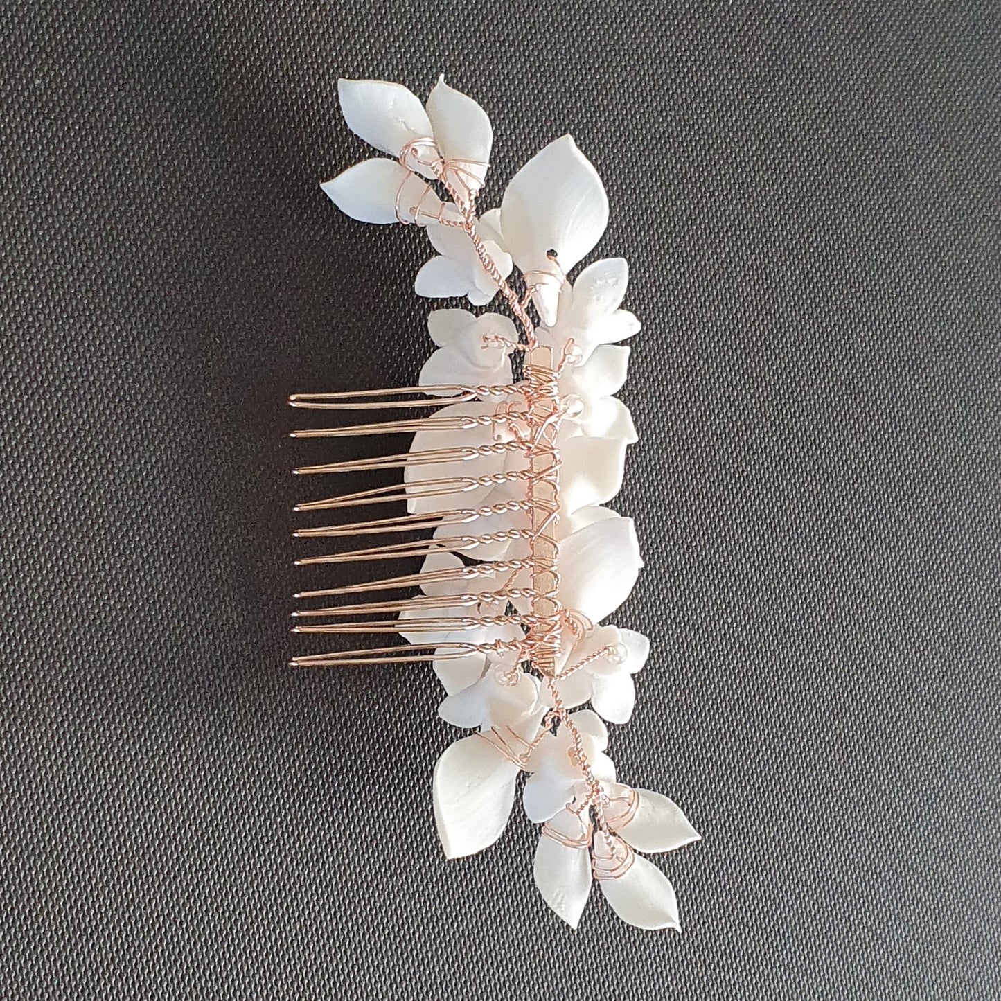 Bridal Flower Hair Comb for Wedding- Snow Drops