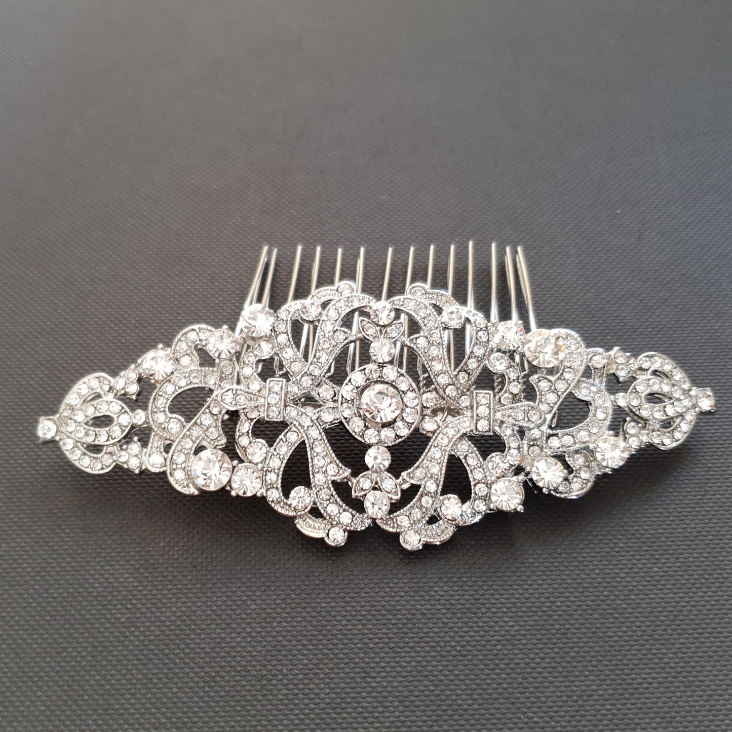 Vintage Crystal Hair Comb for Weddings-Seraphina