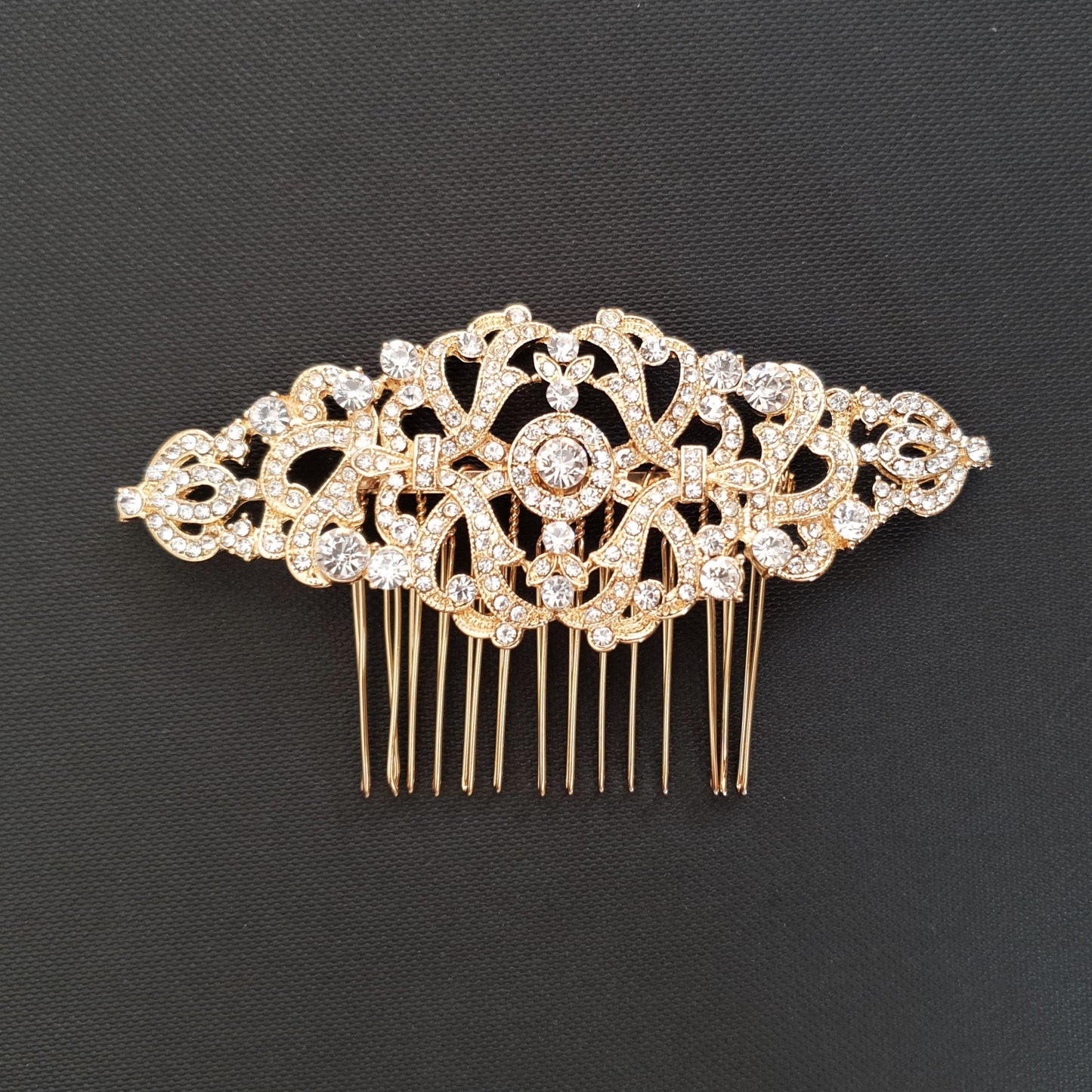 Vintage Design Bridal Hair Comb in Gold- Seraphina