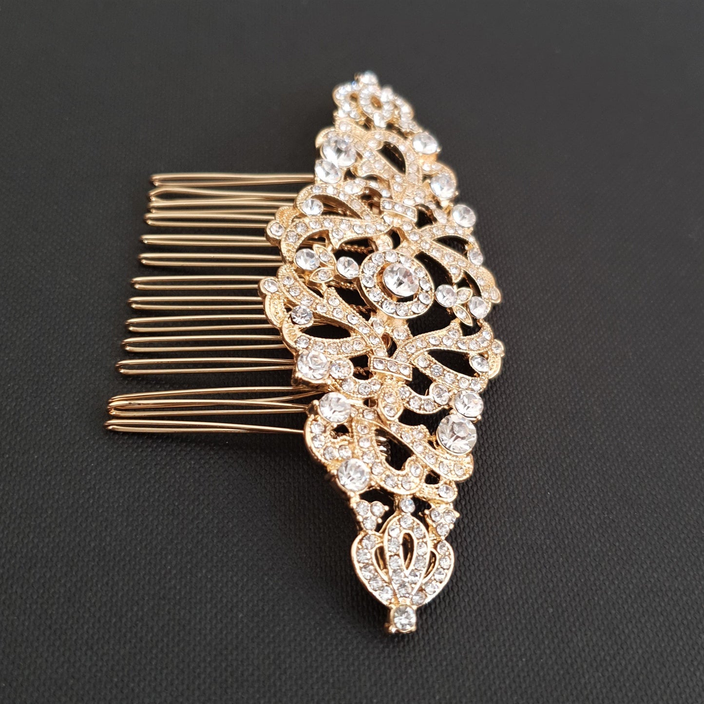 Vintage Design Bridal Hair Comb in Gold- Seraphina
