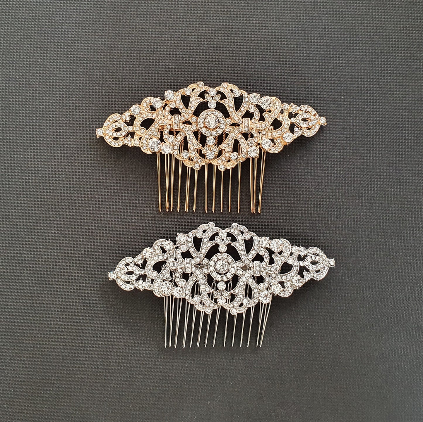 Vintage Design Bridal Hair Comb in Gold- Seraphina