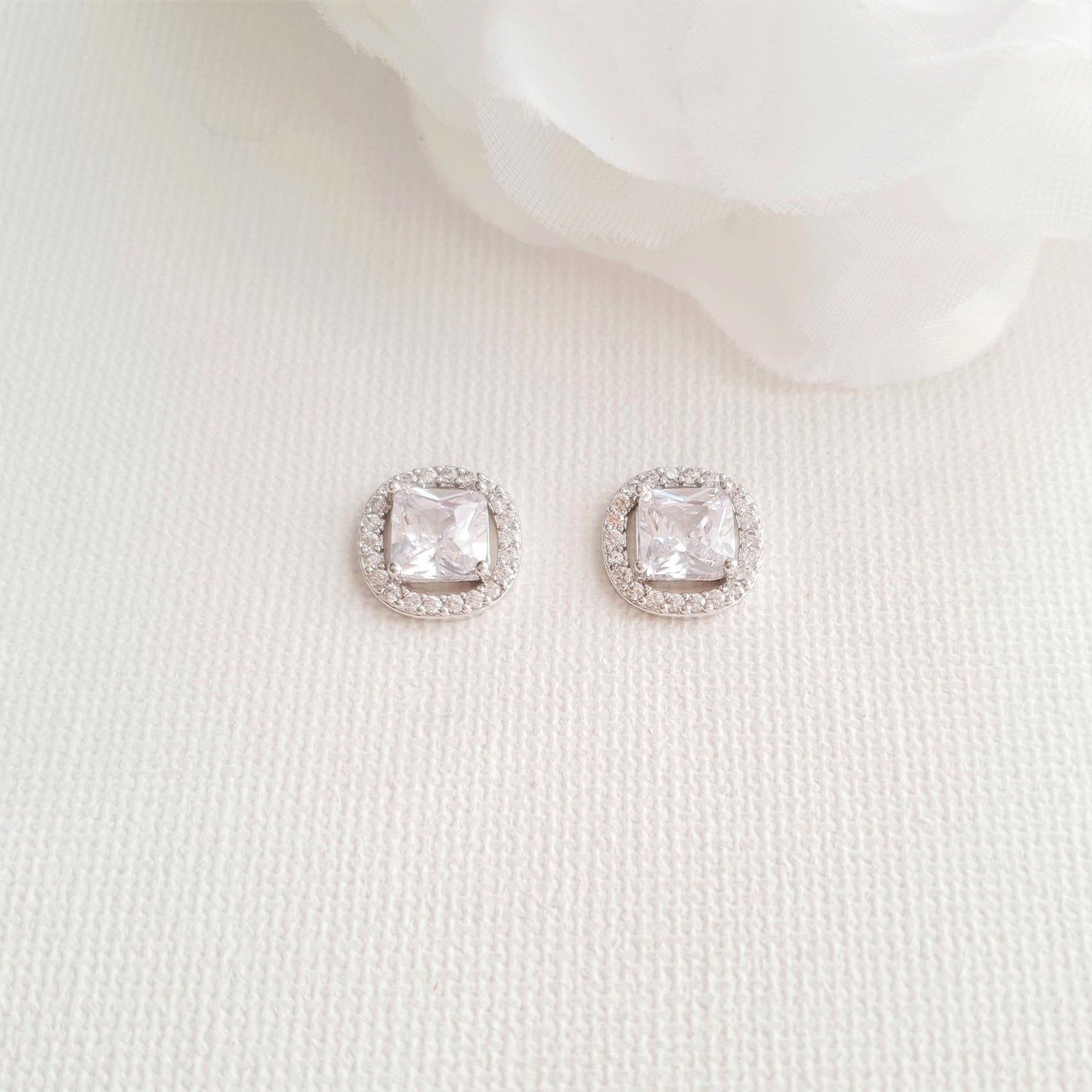 Stud Earrings for Bridesmaids Silver-Piper