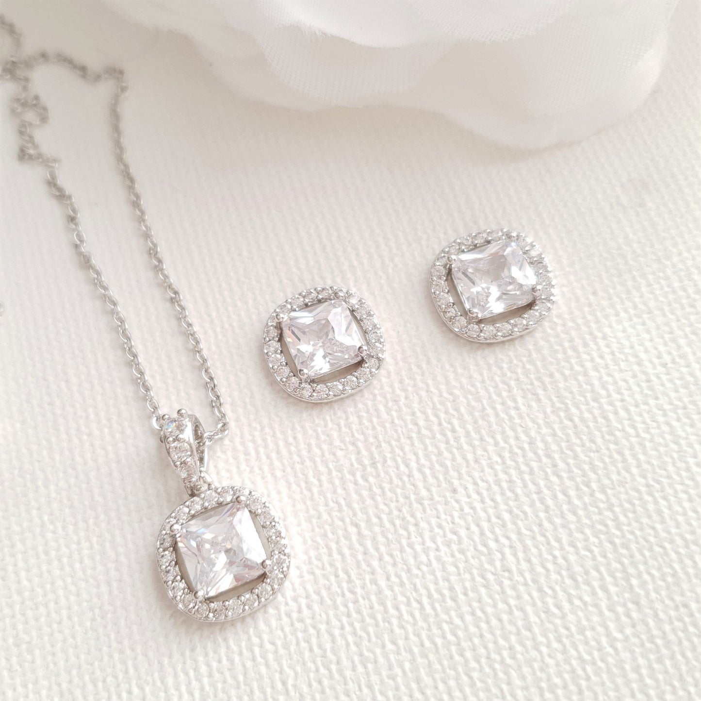 Earrings and Necklace Bridesmaids Jewelry Set-Piper
