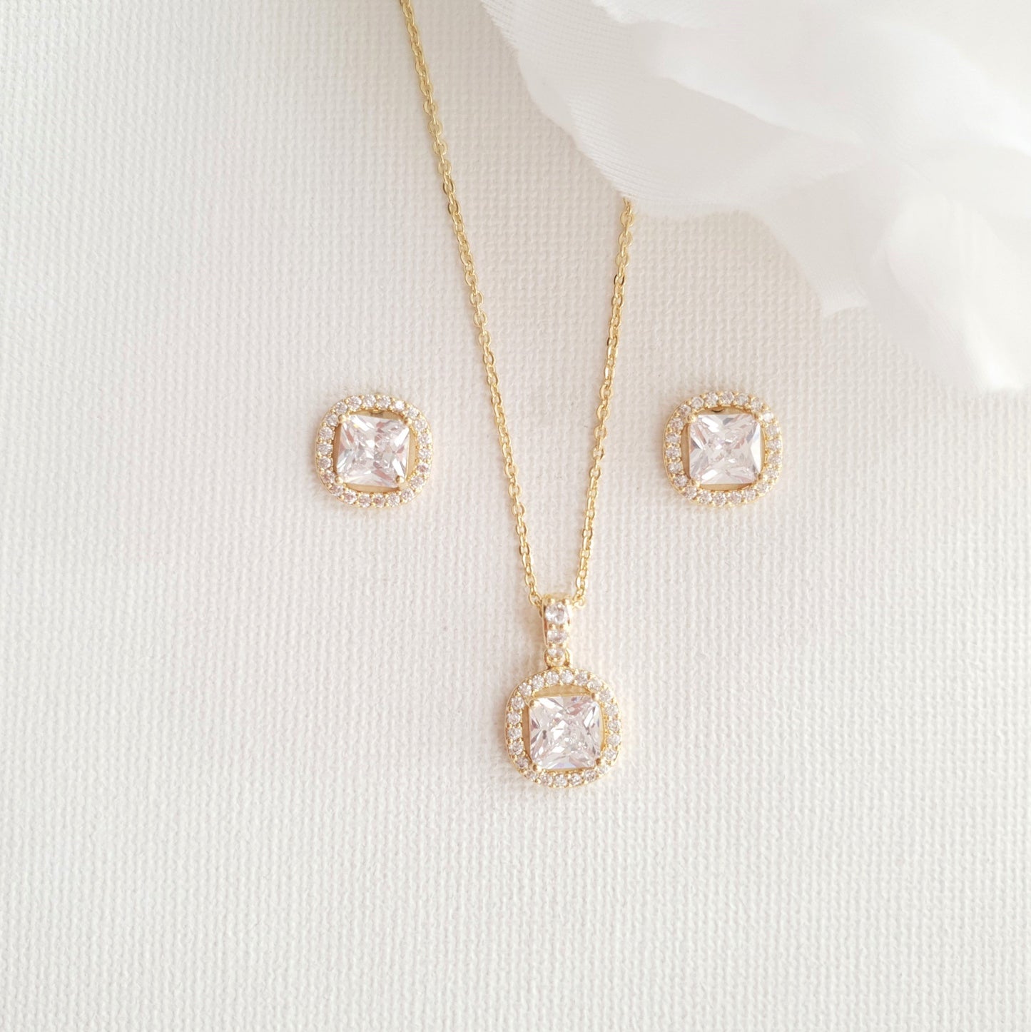 Earrings and Necklace Bridesmaids Jewelry Set-Piper