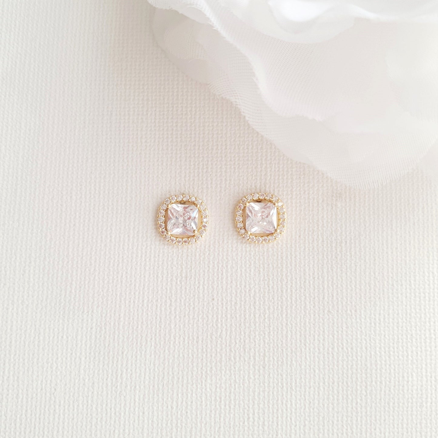 Stud Earrings for Bridesmaids Silver-Piper