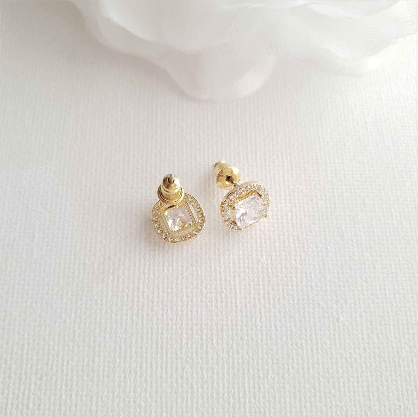 Stud Earrings for Bridesmaids Silver-Piper
