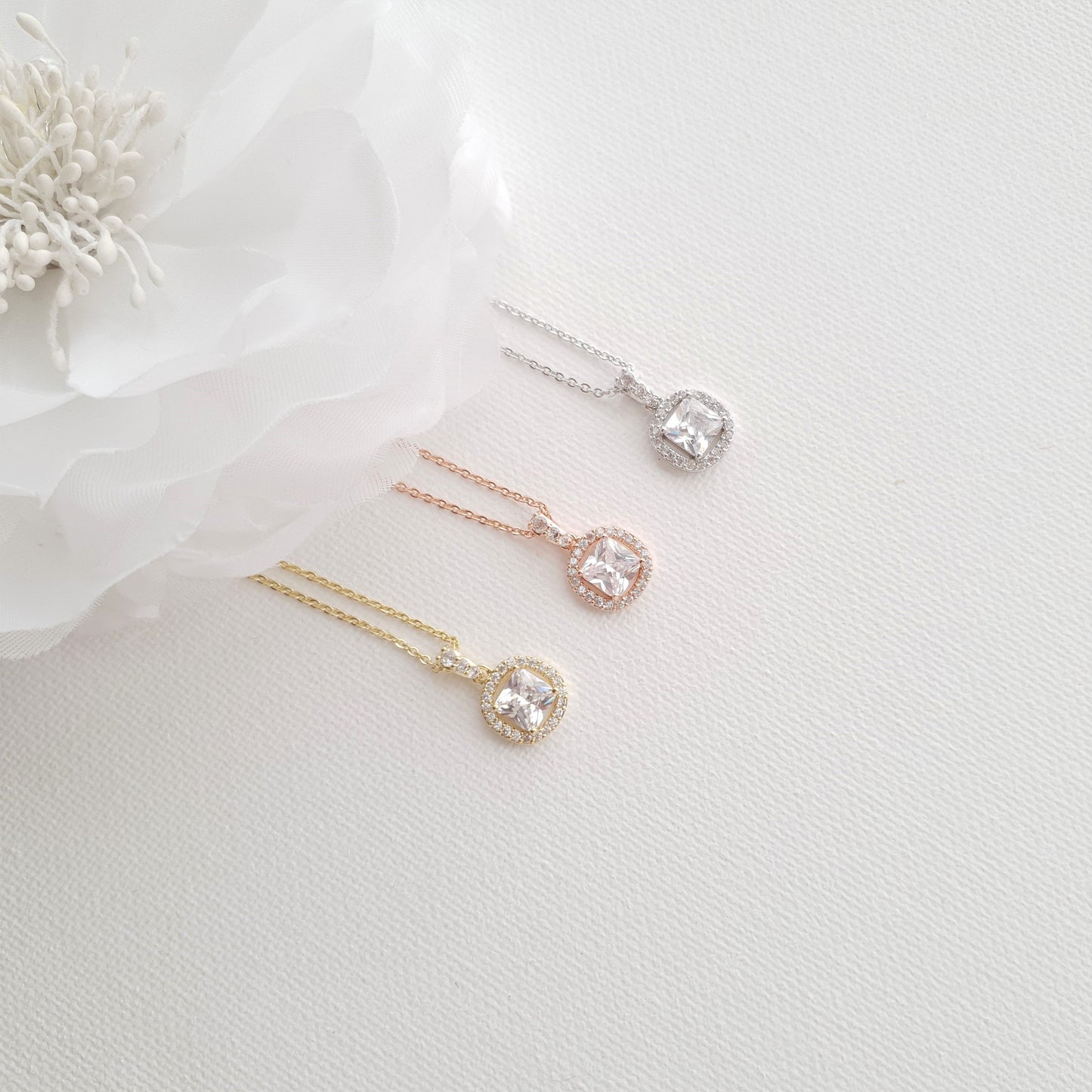 Wedding Jewelry Set for Bridesmaid in Rose Gold-Piper