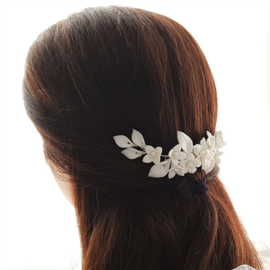 Peigne à cheveux à fleurs pour mariées-gouttes de neige