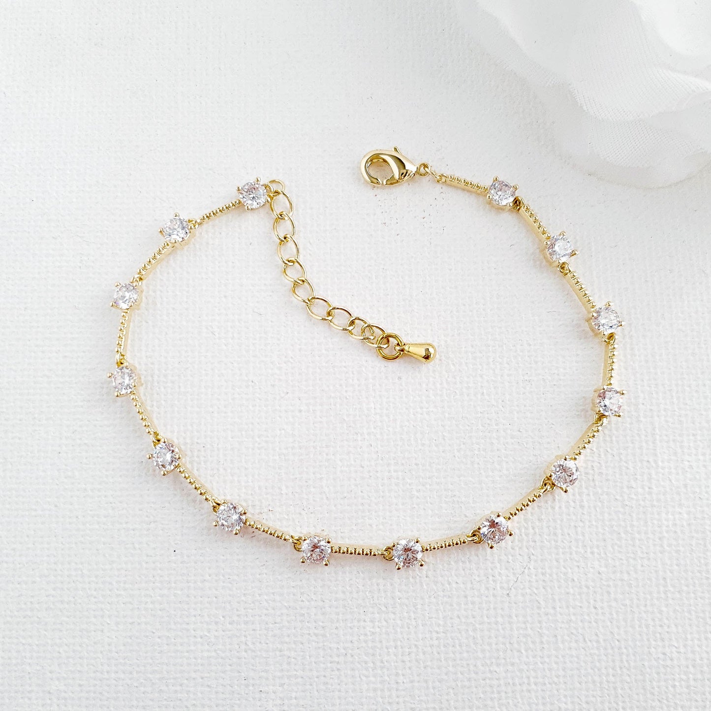 Bracelet minimaliste en argent pour mariées-Gingembre