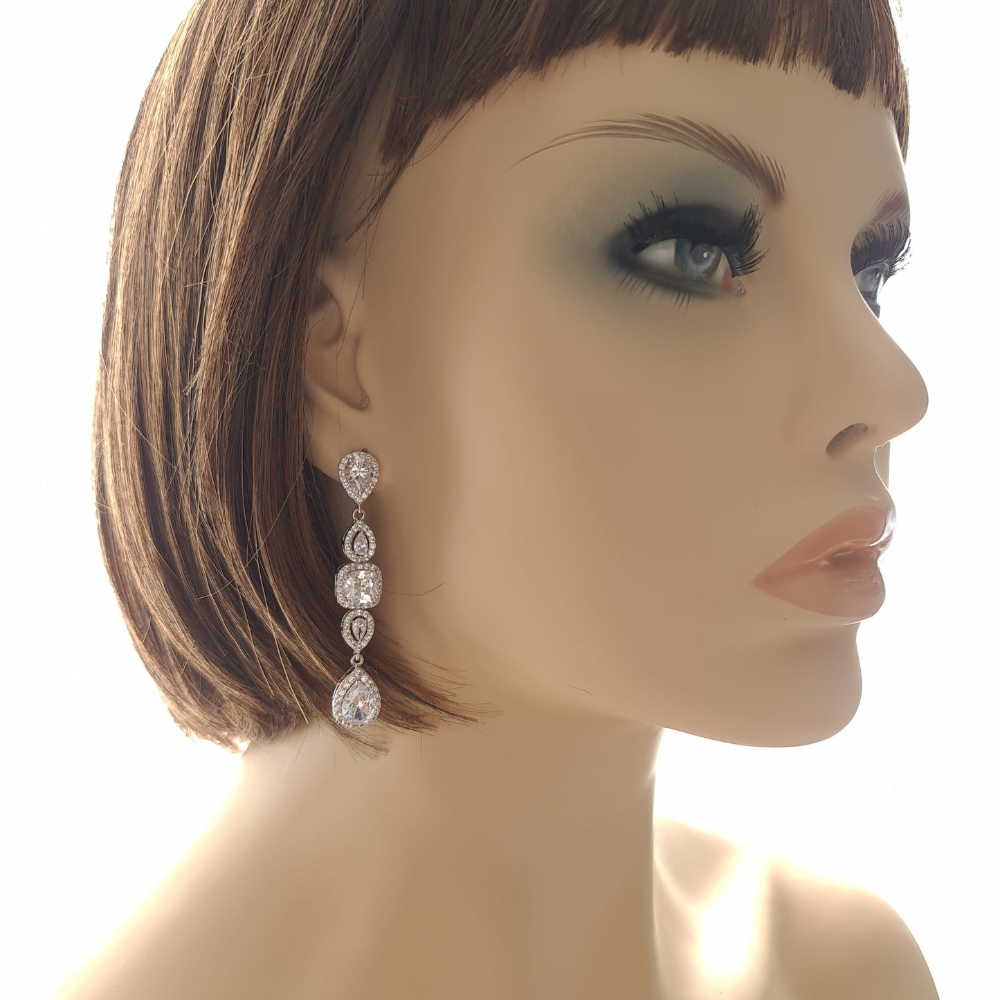 Long Gold Drop Earrings for Weddings- Gianna