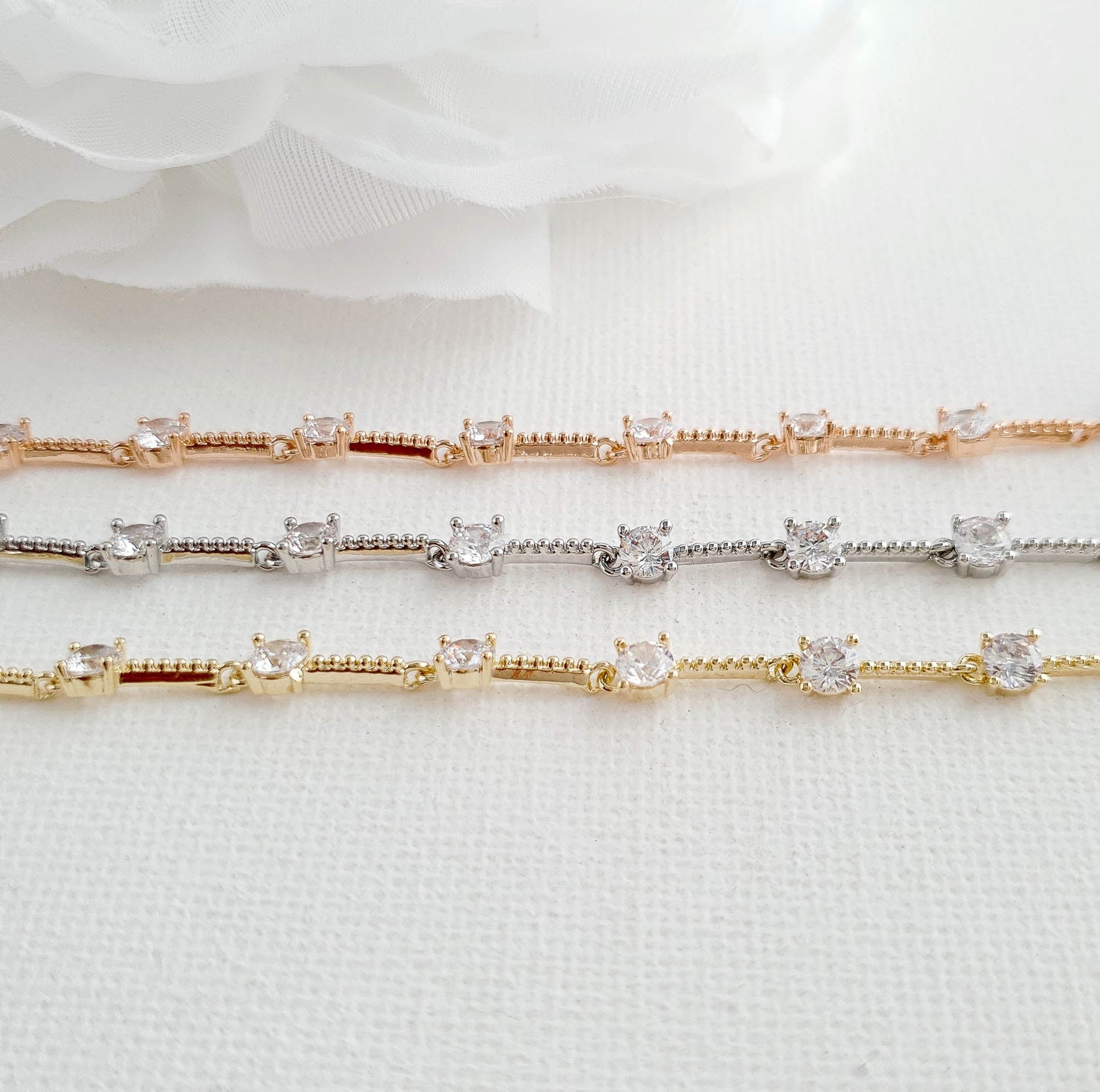 Minimalist Silver Bracelet for Brides-Ginger