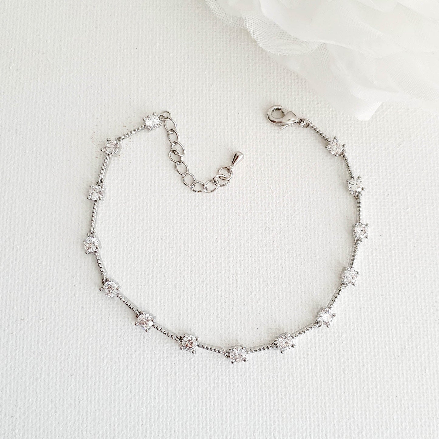 Bracelet minimaliste en argent pour mariées-Gingembre