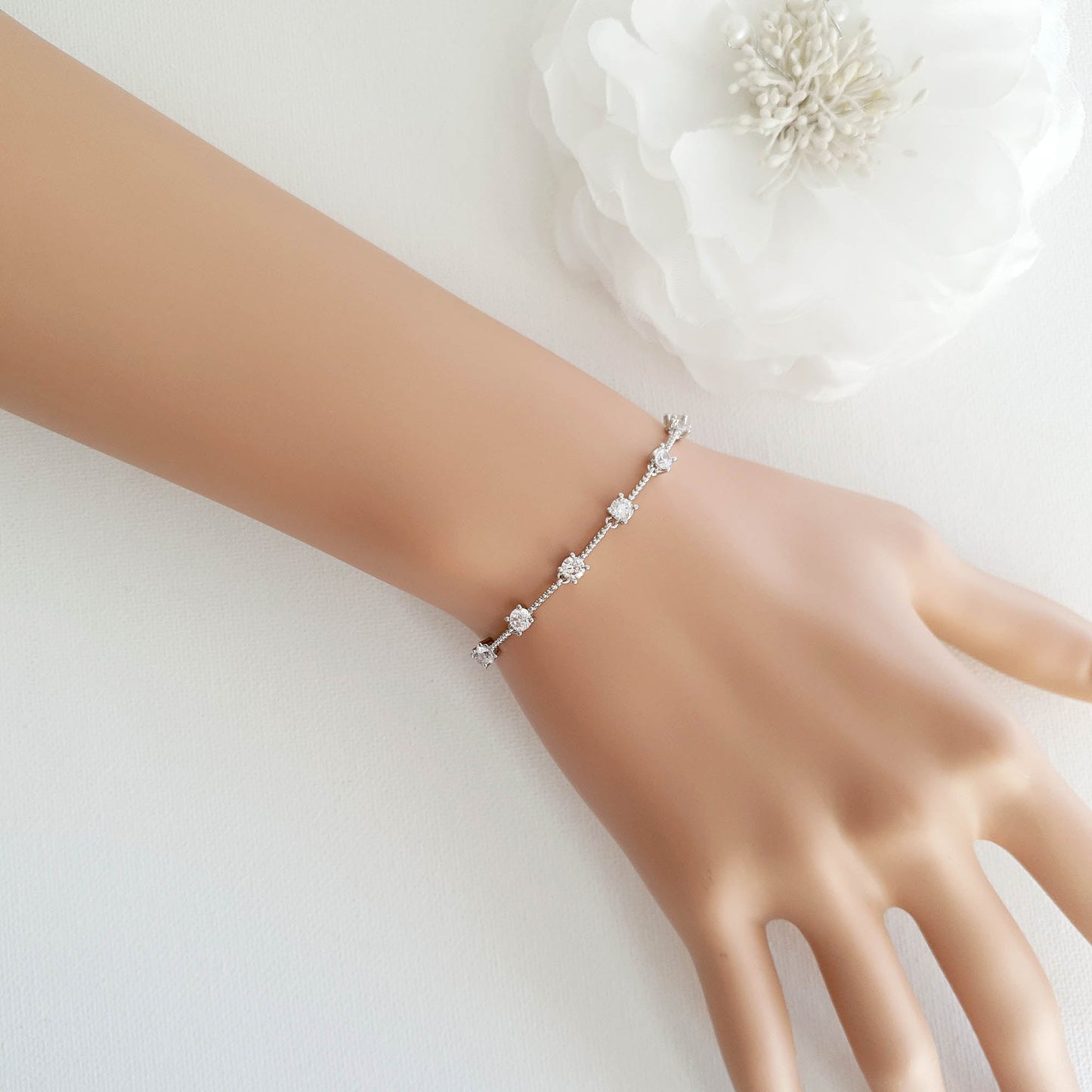 Bracelet minimaliste en argent pour mariées-Gingembre