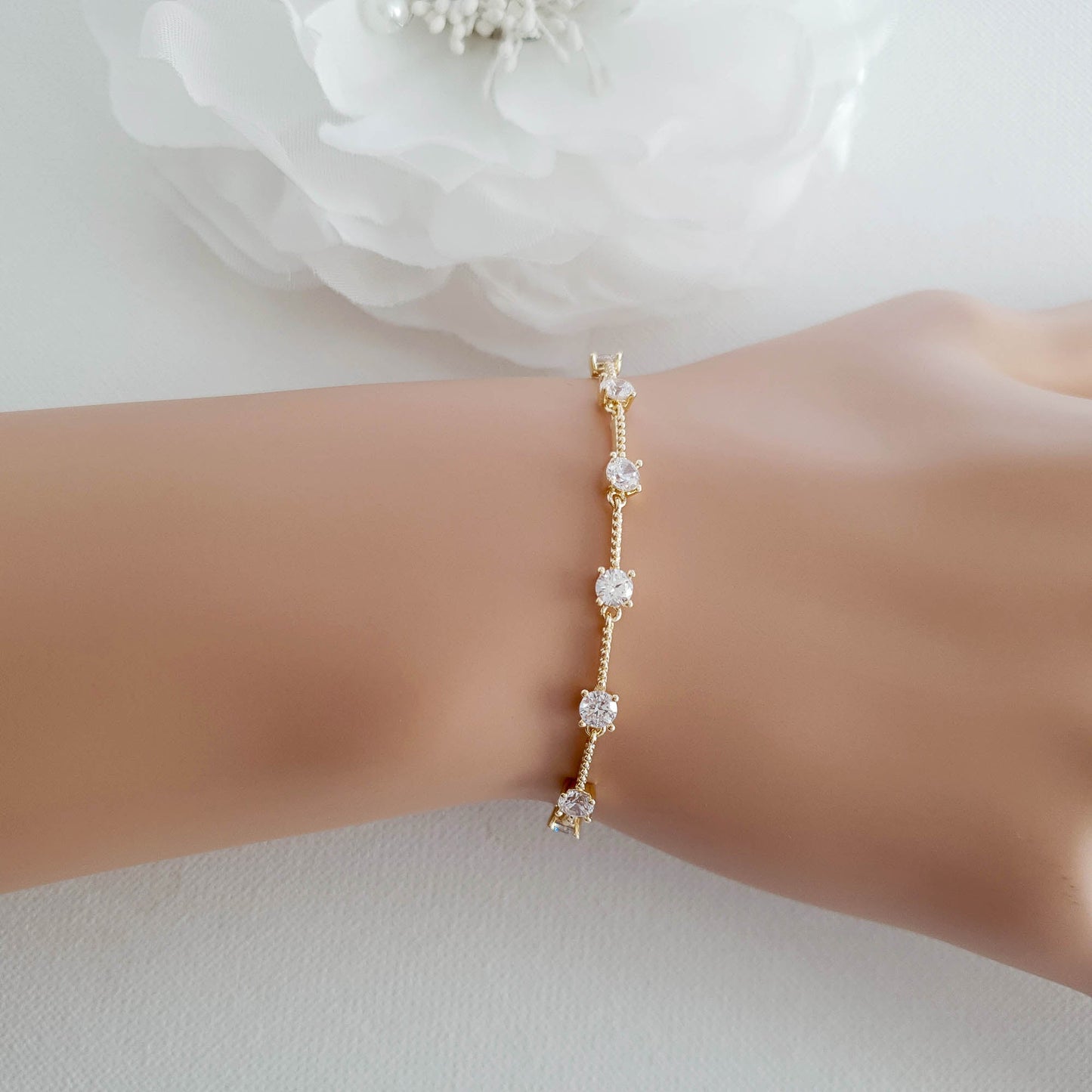 Bracelet minimaliste en argent pour mariées-Gingembre