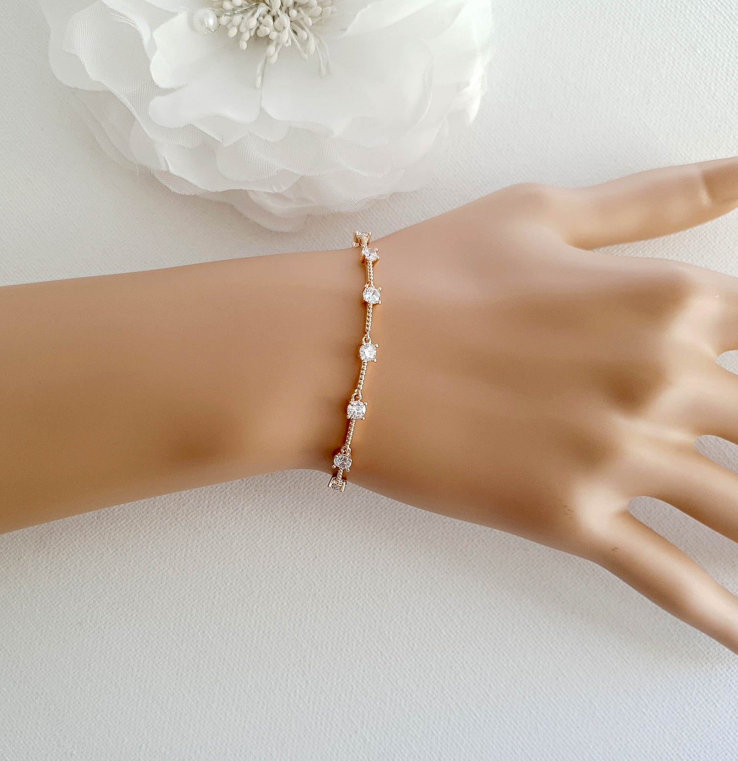 Bracelet minimaliste en argent pour mariées-Gingembre