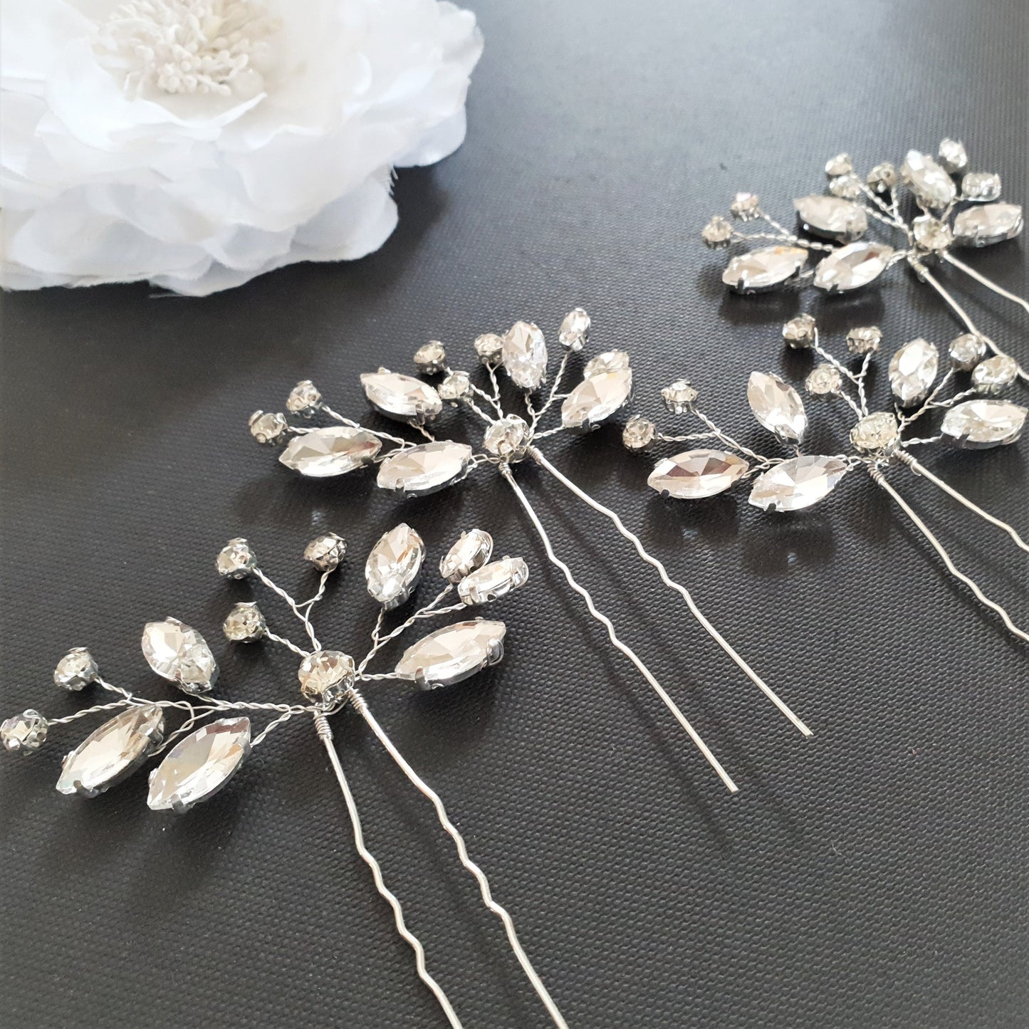 Wholesale Crystal Hair Accessories Set for Weddings-Poppy
