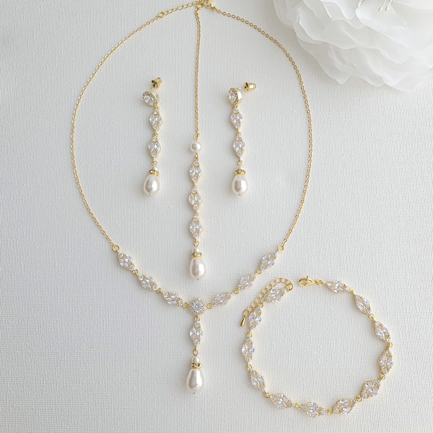 3 Piece Jewelry Set for Wedding- Hayley - PoetryDesigns