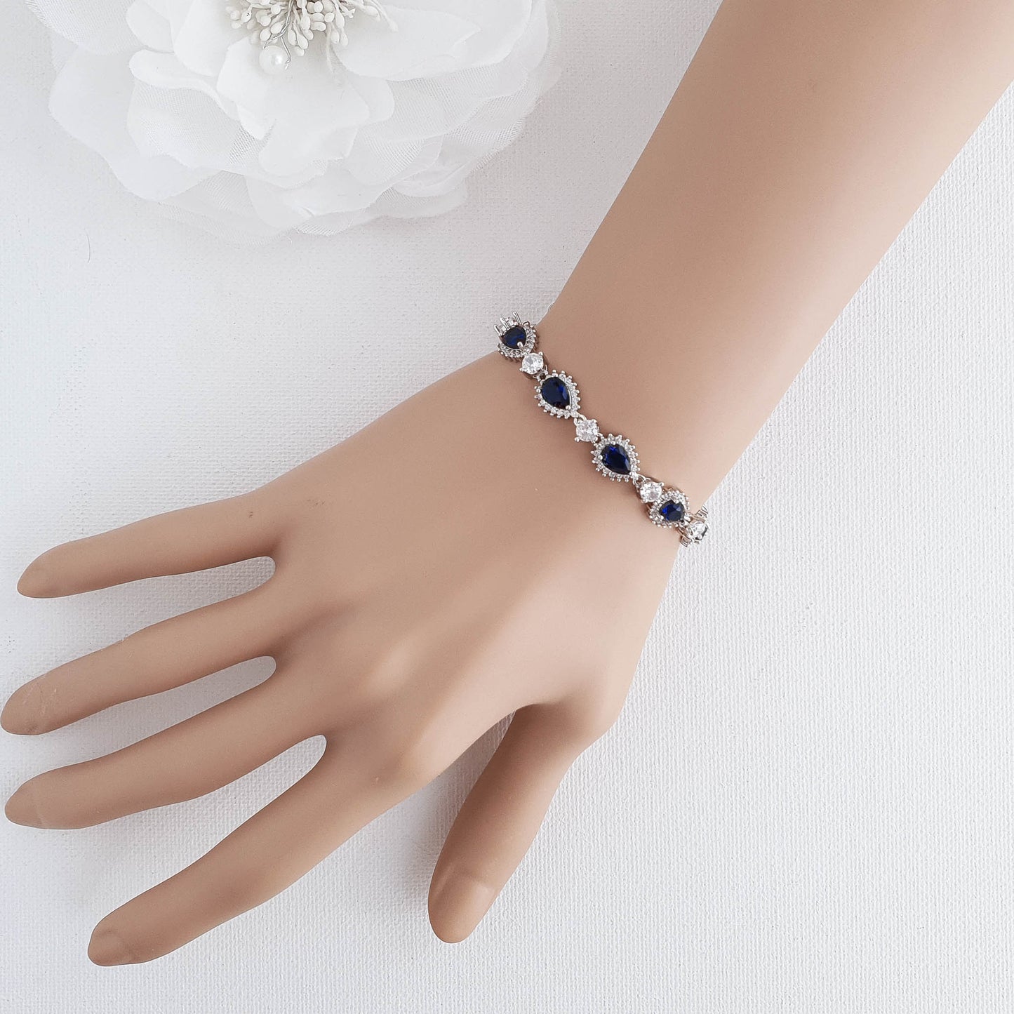 Gold Bracelet with Blue Stones-AOI