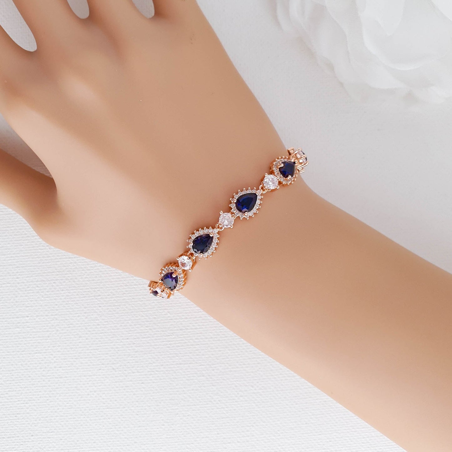 Bracelet de mariée bleu-AOI