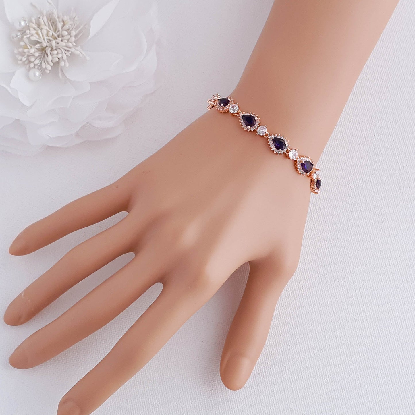 Bracelet Or avec Pierres Bleues-AOI