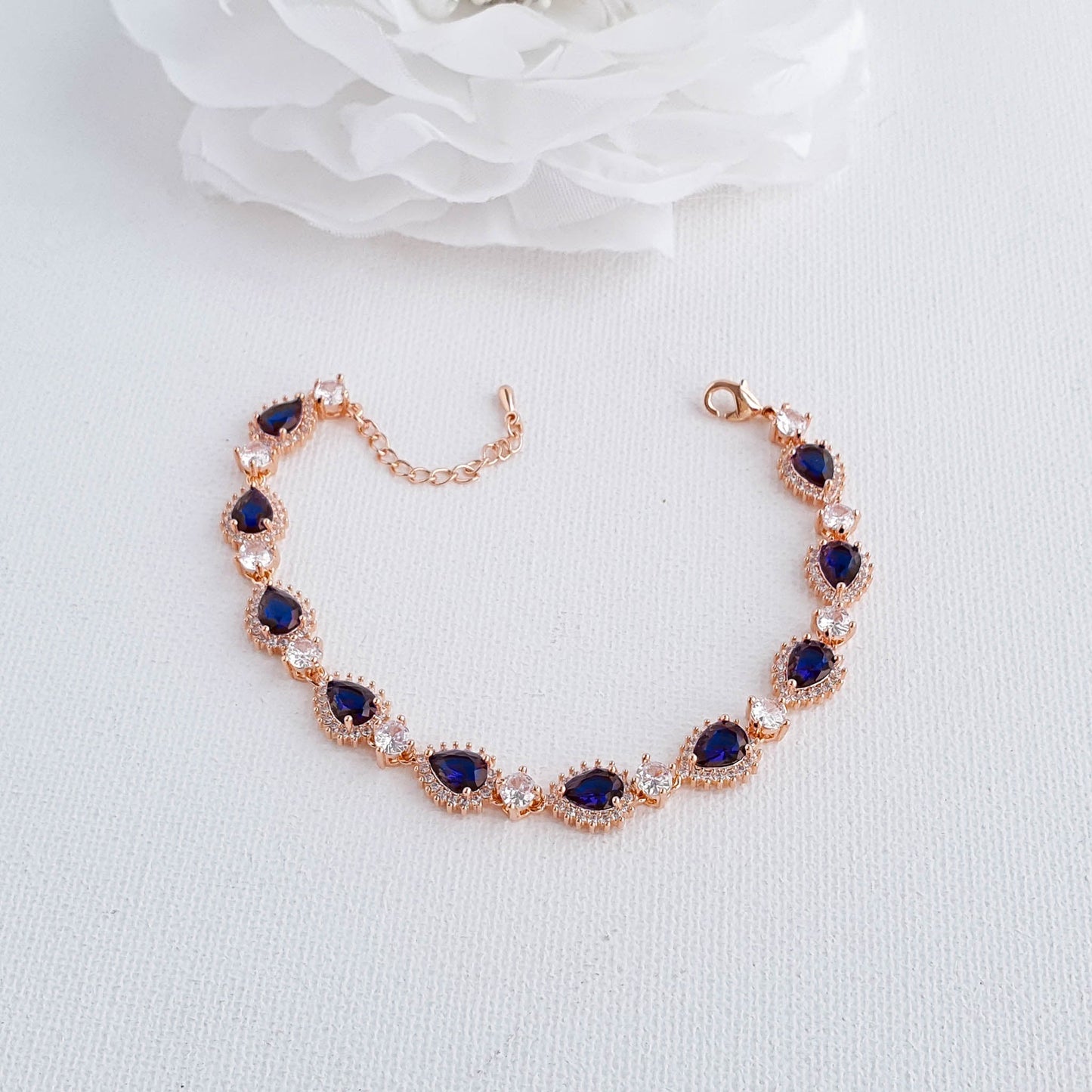 Bracelet Or avec Pierres Bleues-AOI