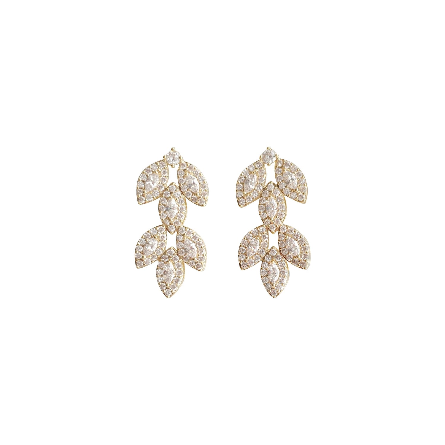 Leaf Stud Earrings Silver- Abby - PoetryDesigns